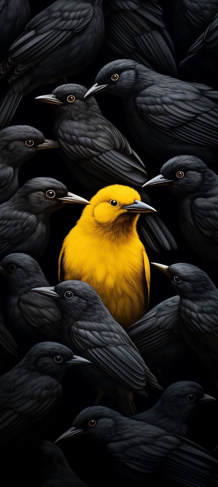 Yellow Bird Among Crows - random wallpaper for OpersCraft