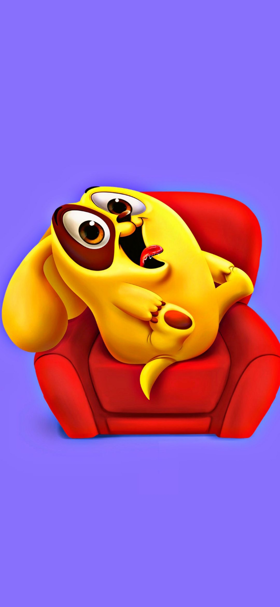 Yellow Creature on Red Chair - emoji wallpaper for OpersCraft