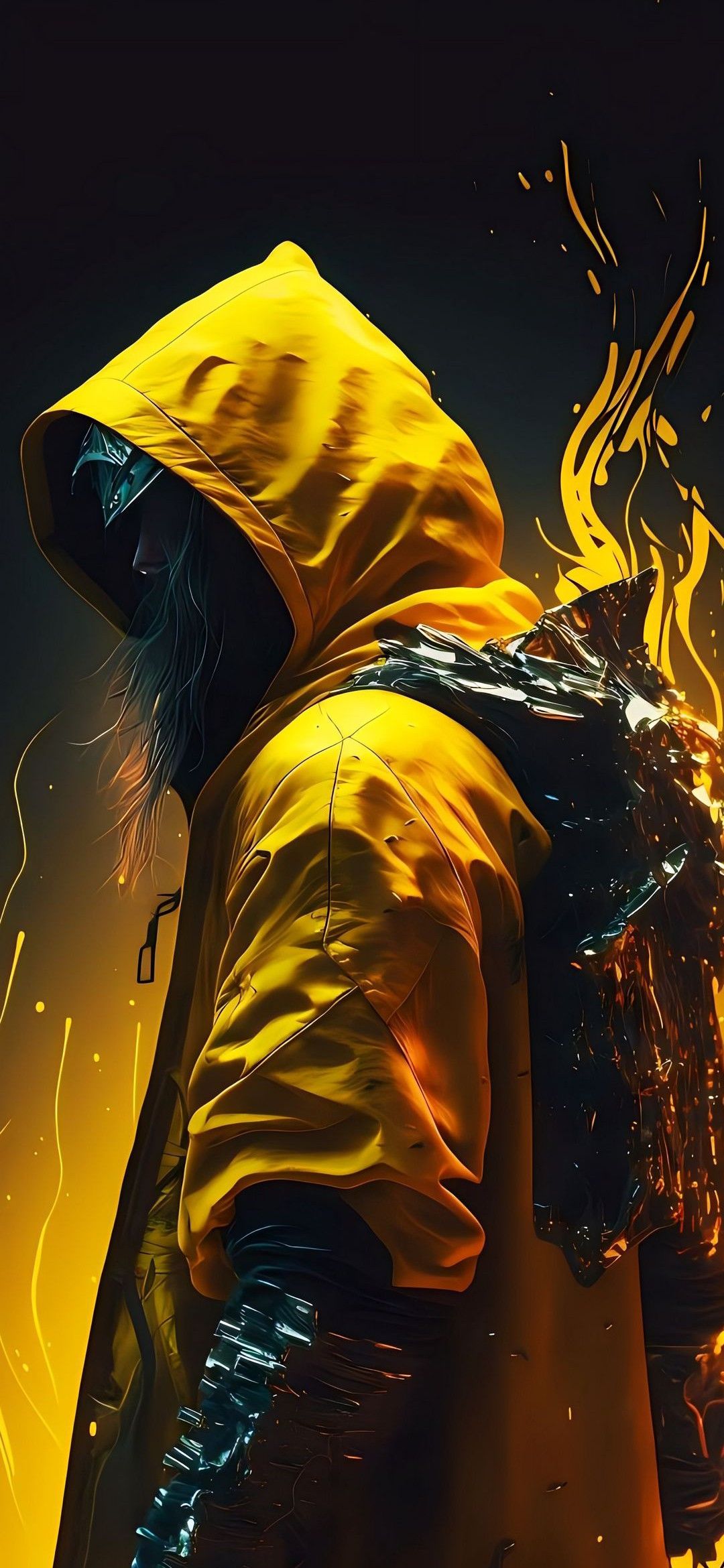 Yellow Hooded Figure - abstract wallpaper for OpersCraft