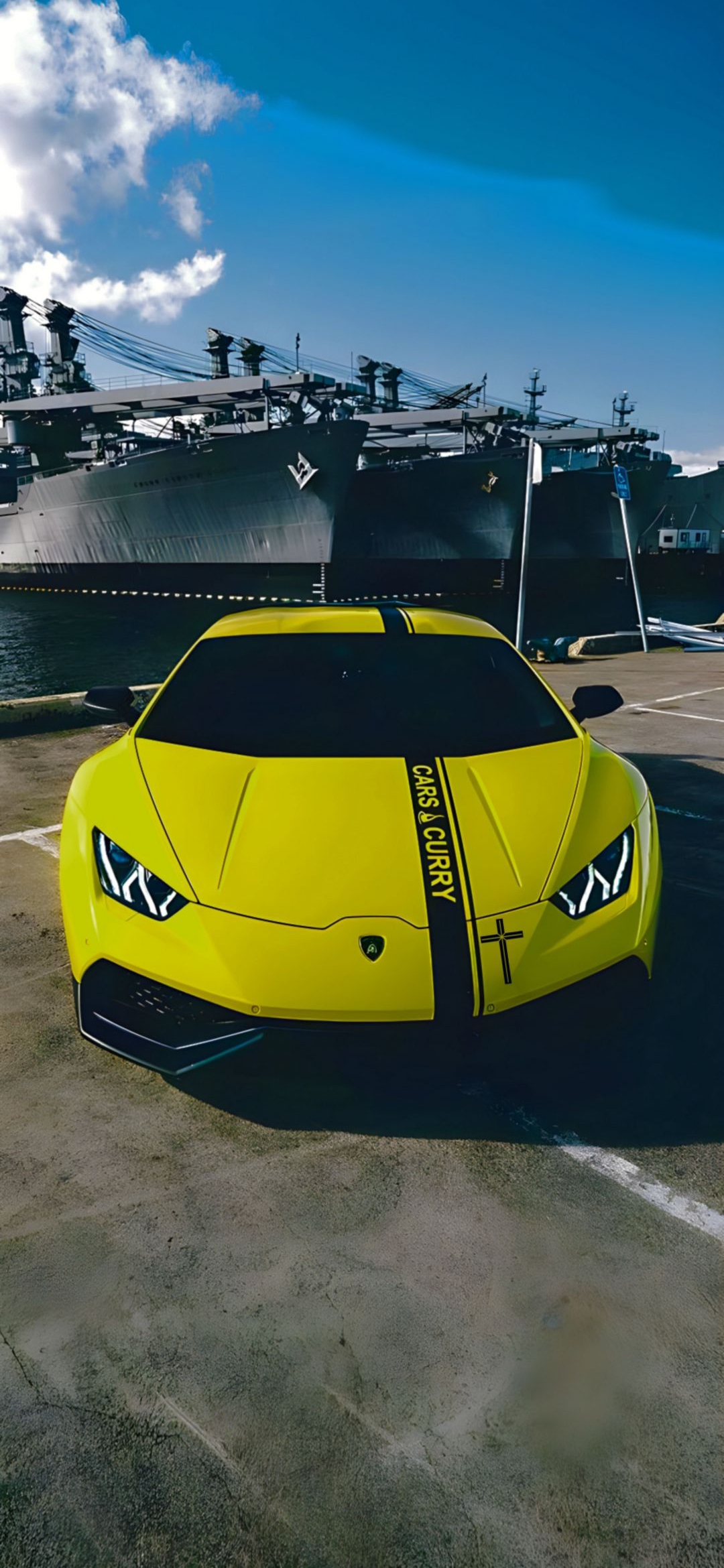 Yellow Lamborghini by the Sea - ferrari wallpaper for OpersCraft