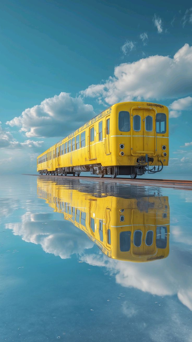 Yellow Train Reflection - train wallpaper for OpersCraft