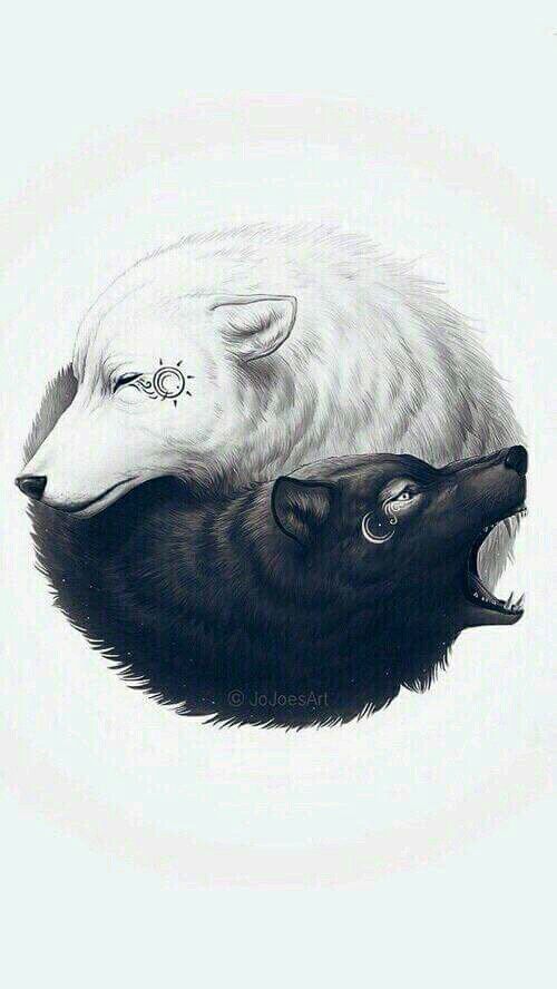 Yin Yang Wolves - wolf wallpaper for OpersCraft