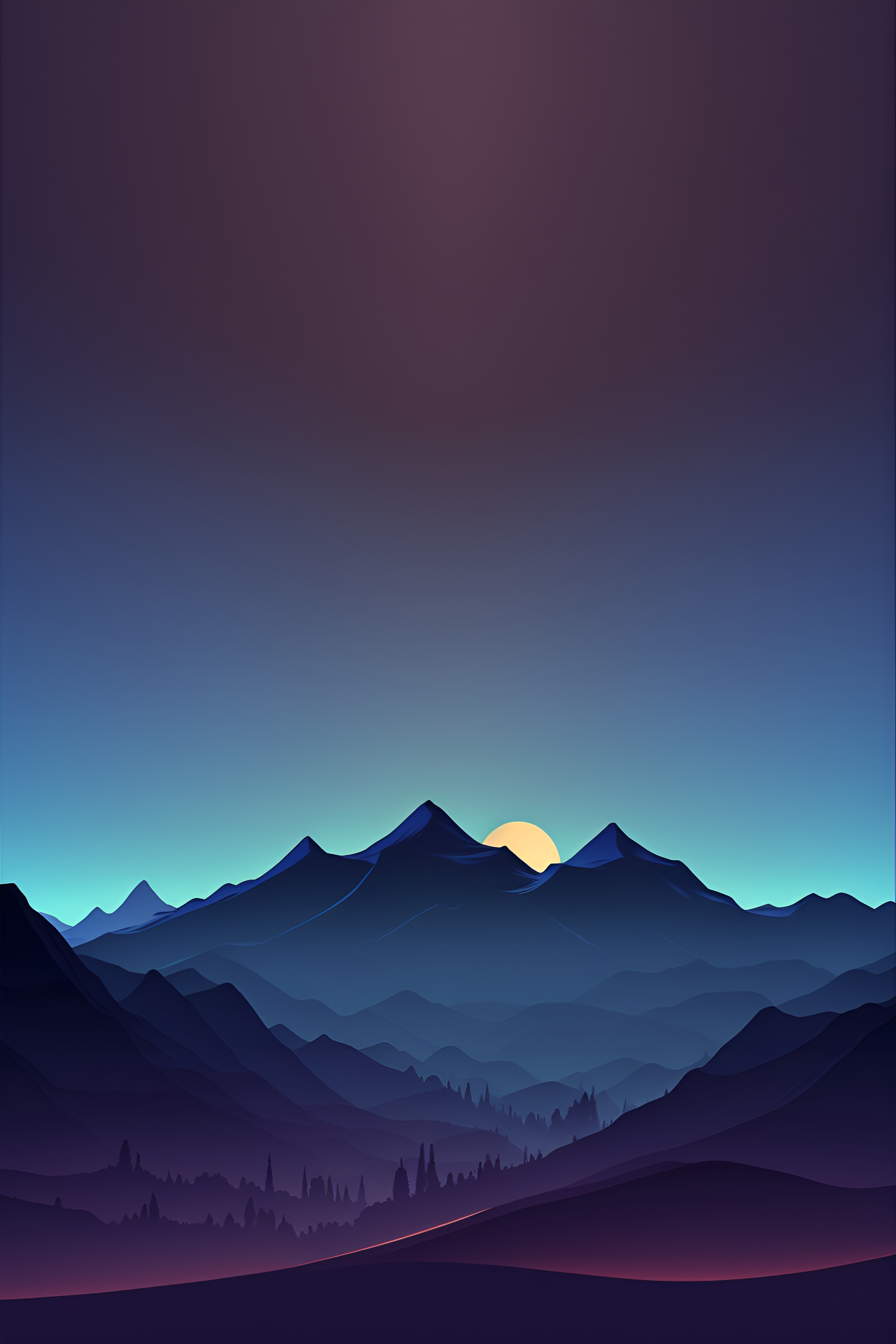 Minimalist Mountain Sunset Horizon - minimal wallpaper for StockWalls