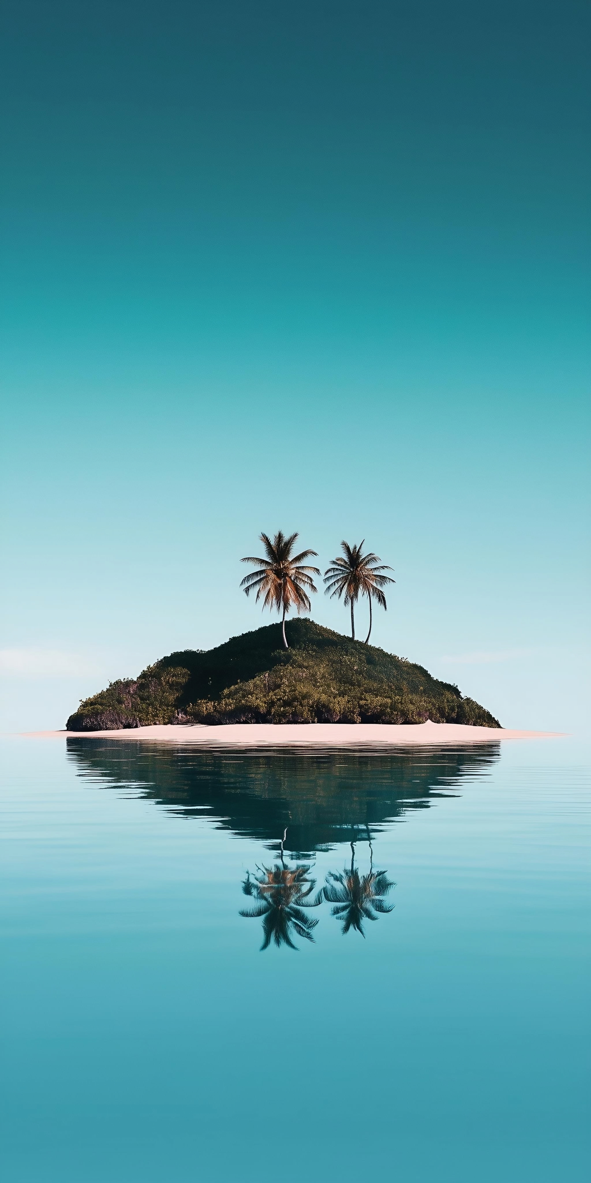 Tropical Island Palm Reflection - tropical wallpaper for StockWalls