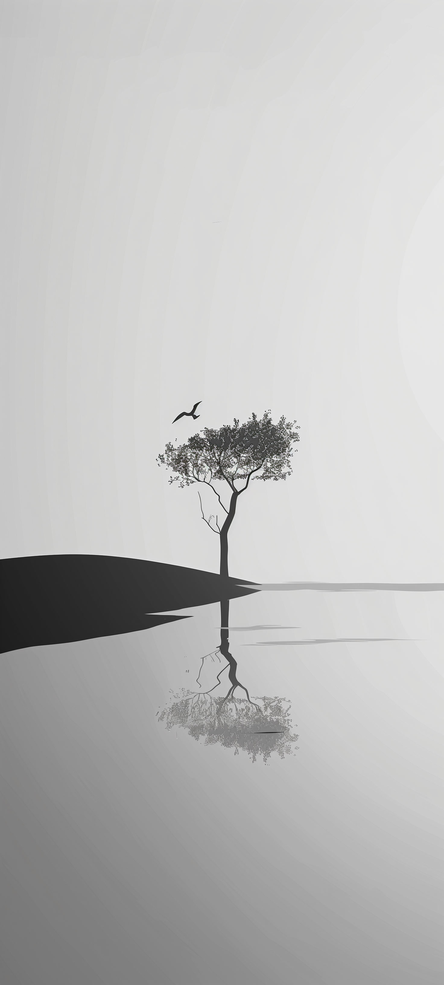 Minimalist Tree Water Reflection - minimal wallpaper for StockWalls