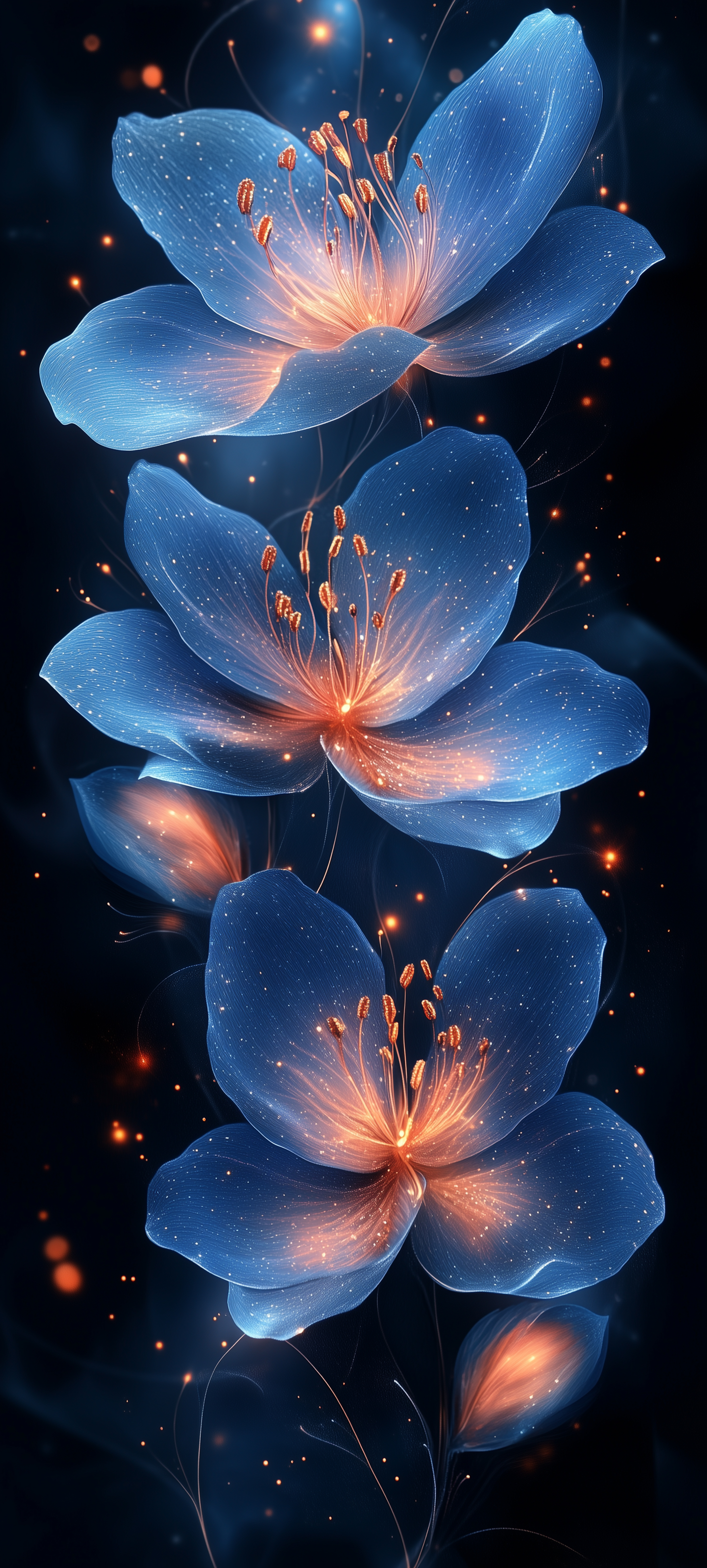 Glowing Blue Floral Art - flowers wallpaper for StockWalls