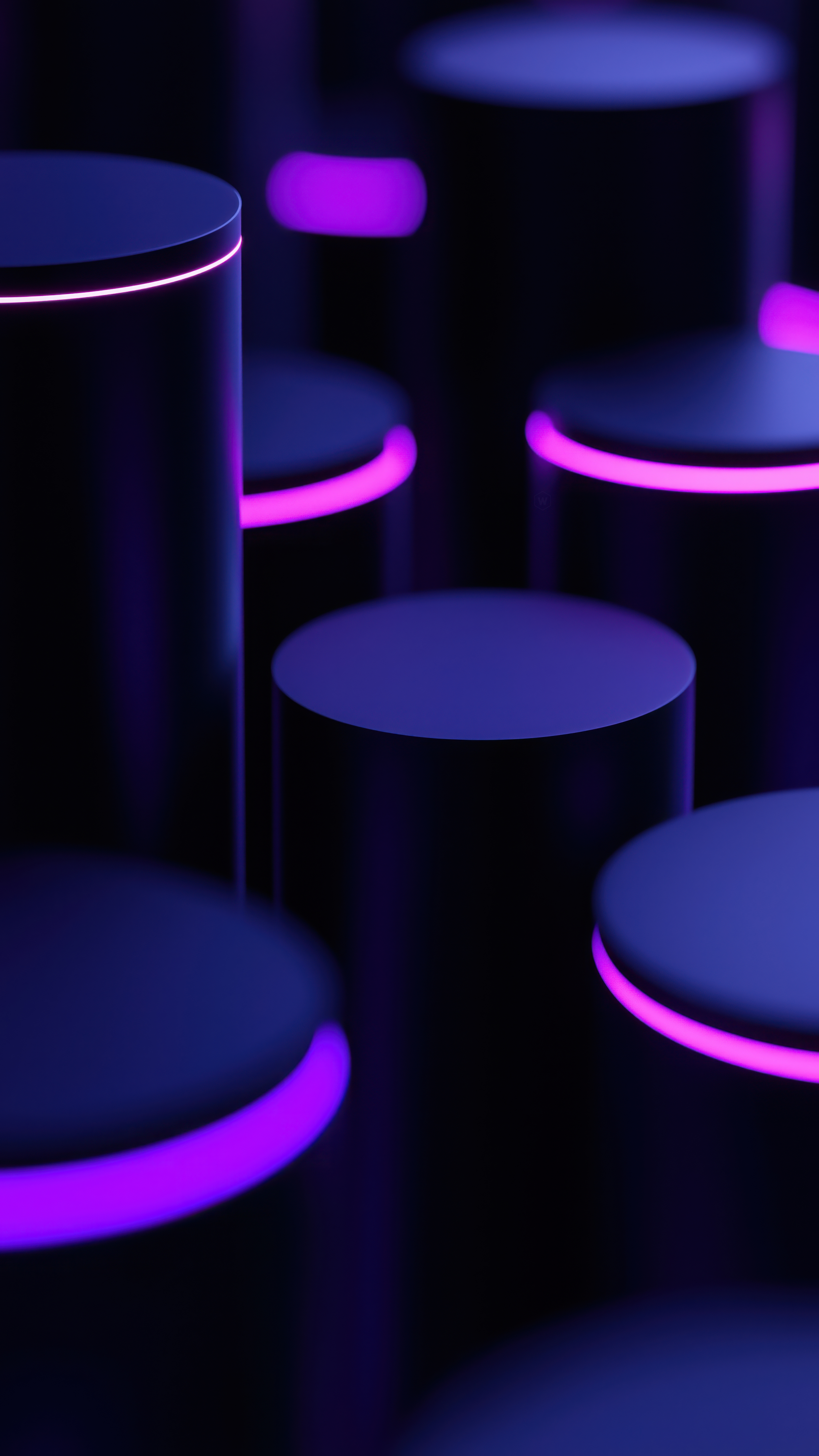 Glowing Neon Cylinders - abstract wallpaper for StockWalls