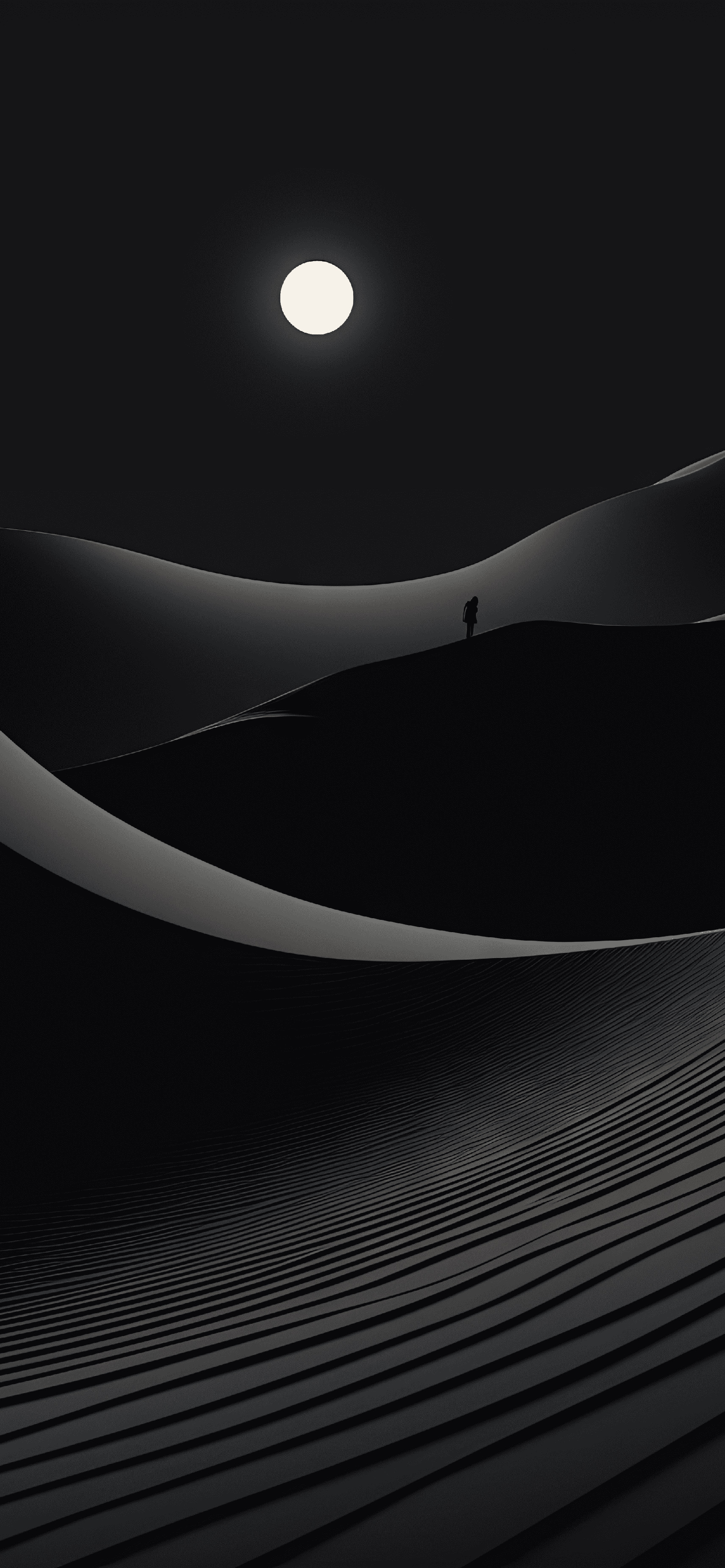 Lone Traveler Moon Desert - minimal wallpaper for StockWalls