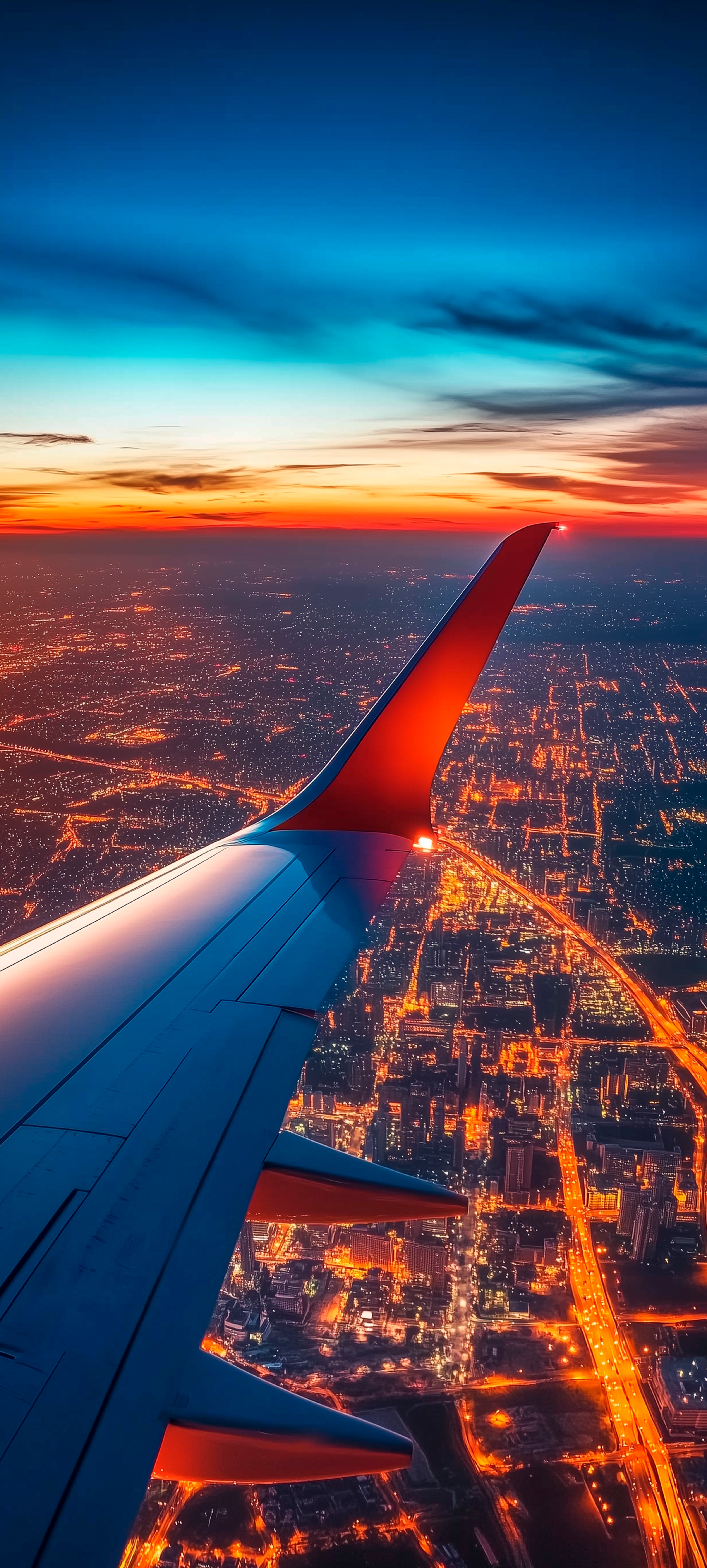Airplane Wing Over City - airplane wallpaper for StockWalls