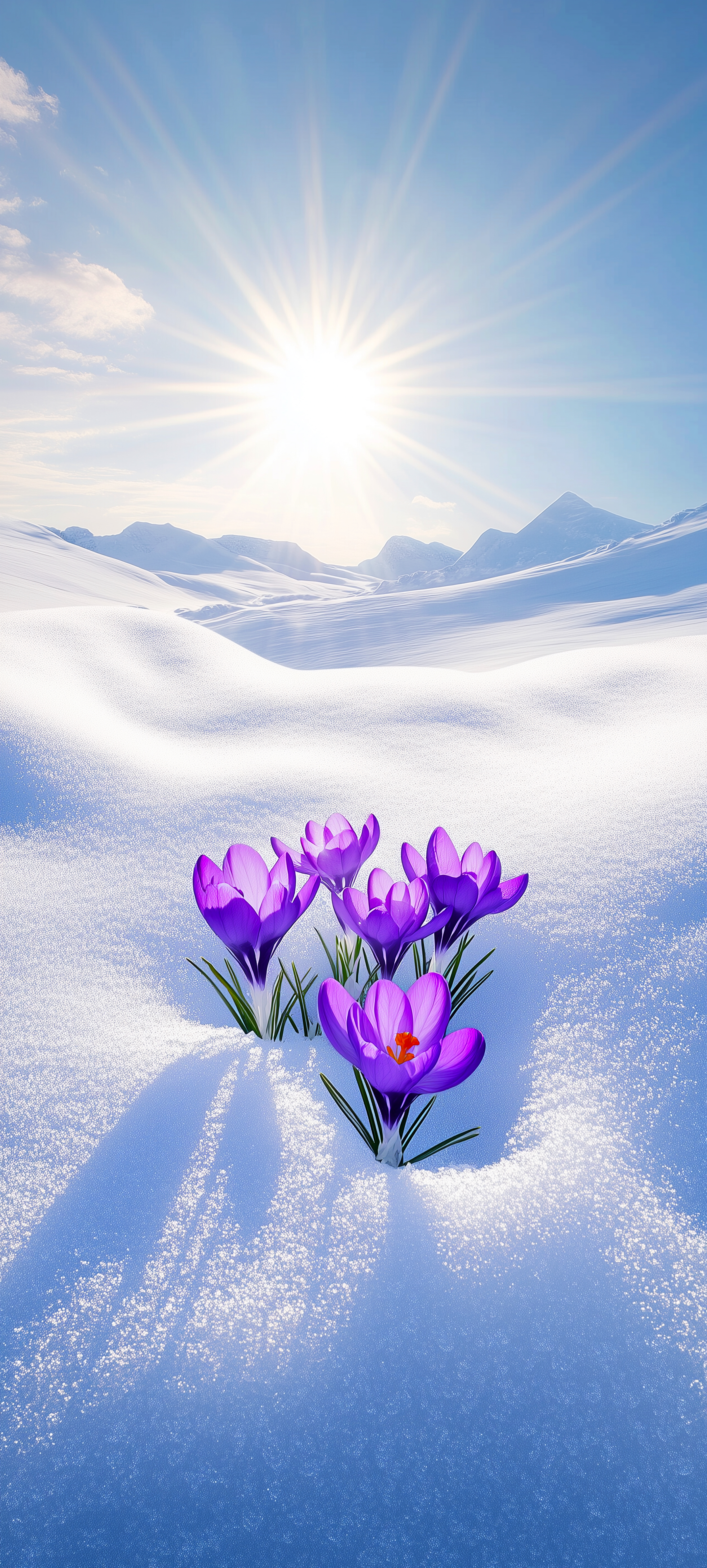 Purple Crocus in Snow - flowers wallpaper for StockWalls