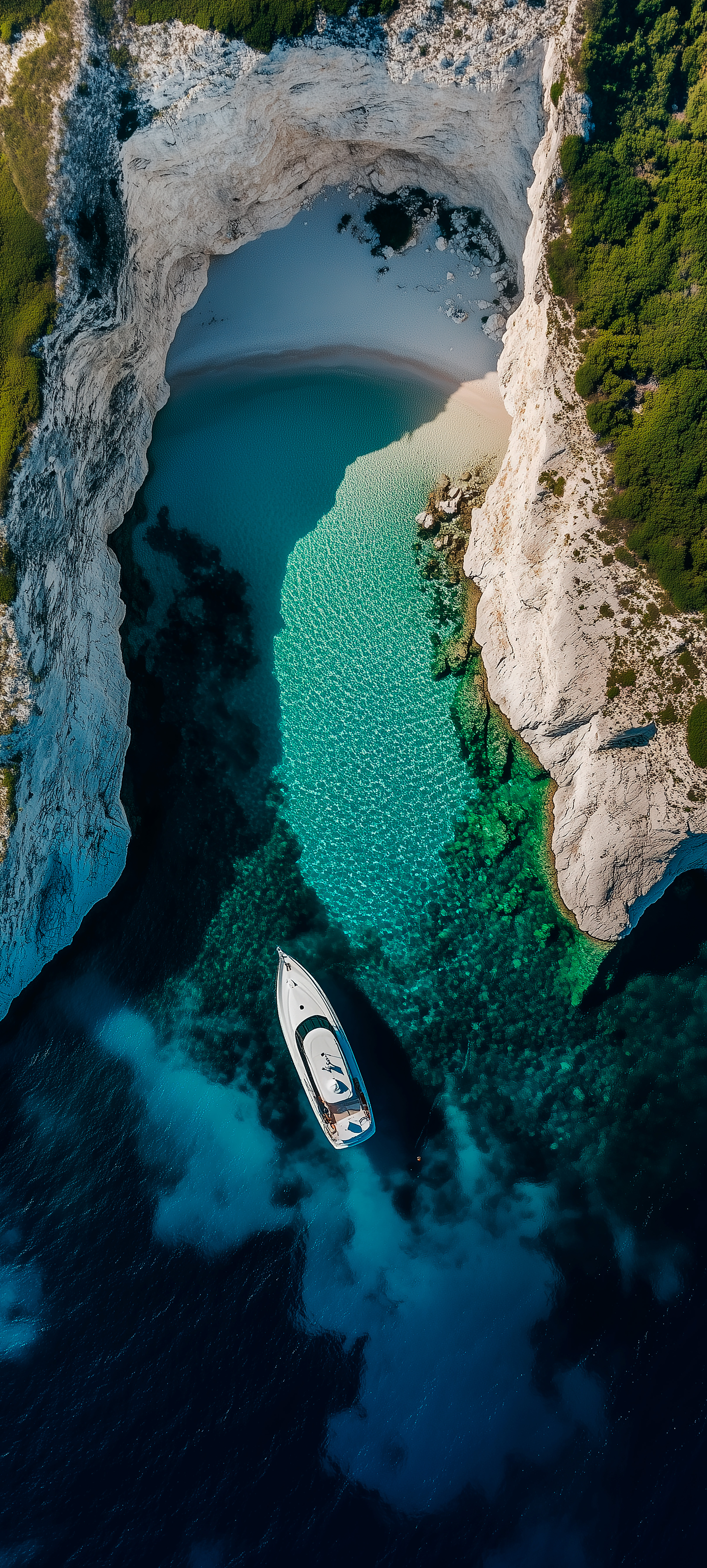 Luxury Yacht Tropical Cove - boat wallpaper for StockWalls