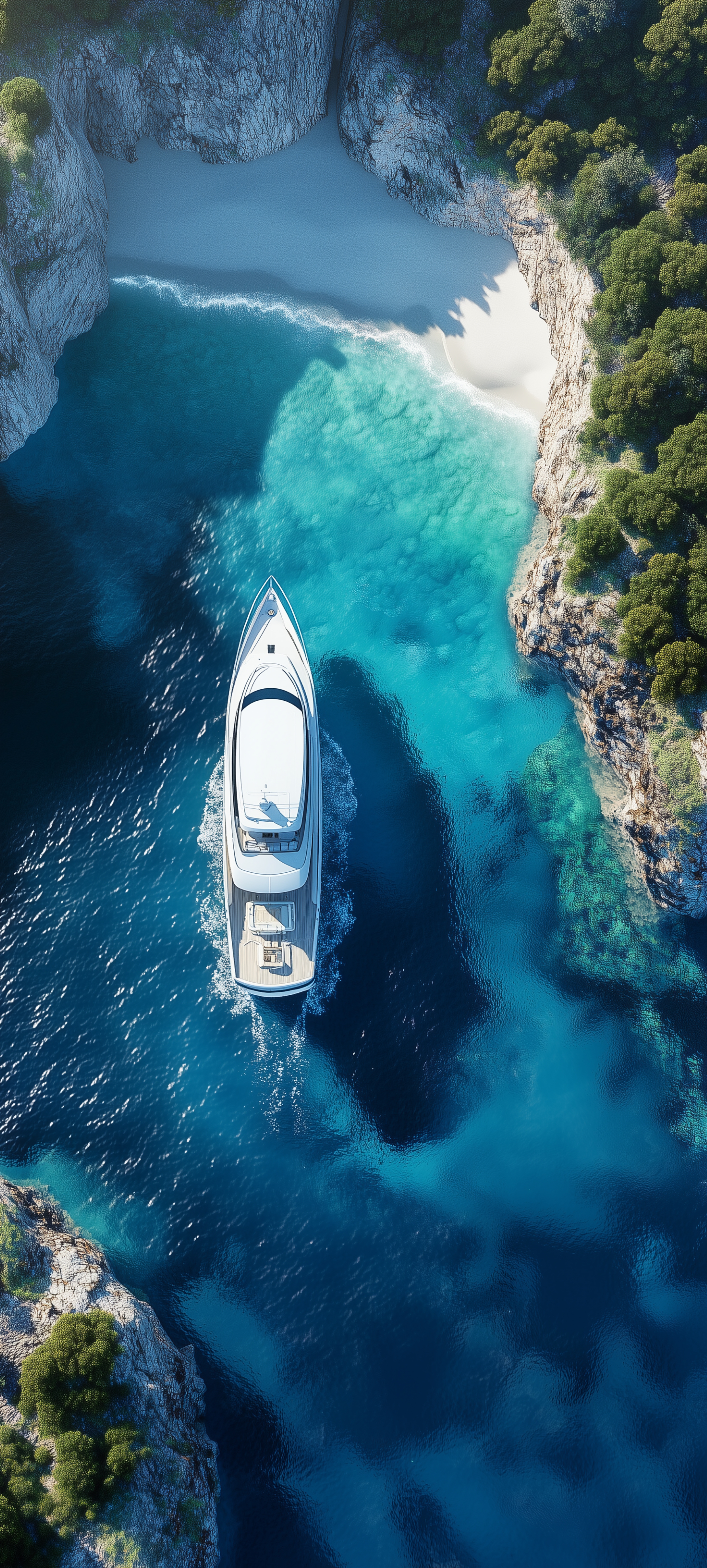 Luxury Yacht Tropical Lagoon - boat wallpaper for StockWalls