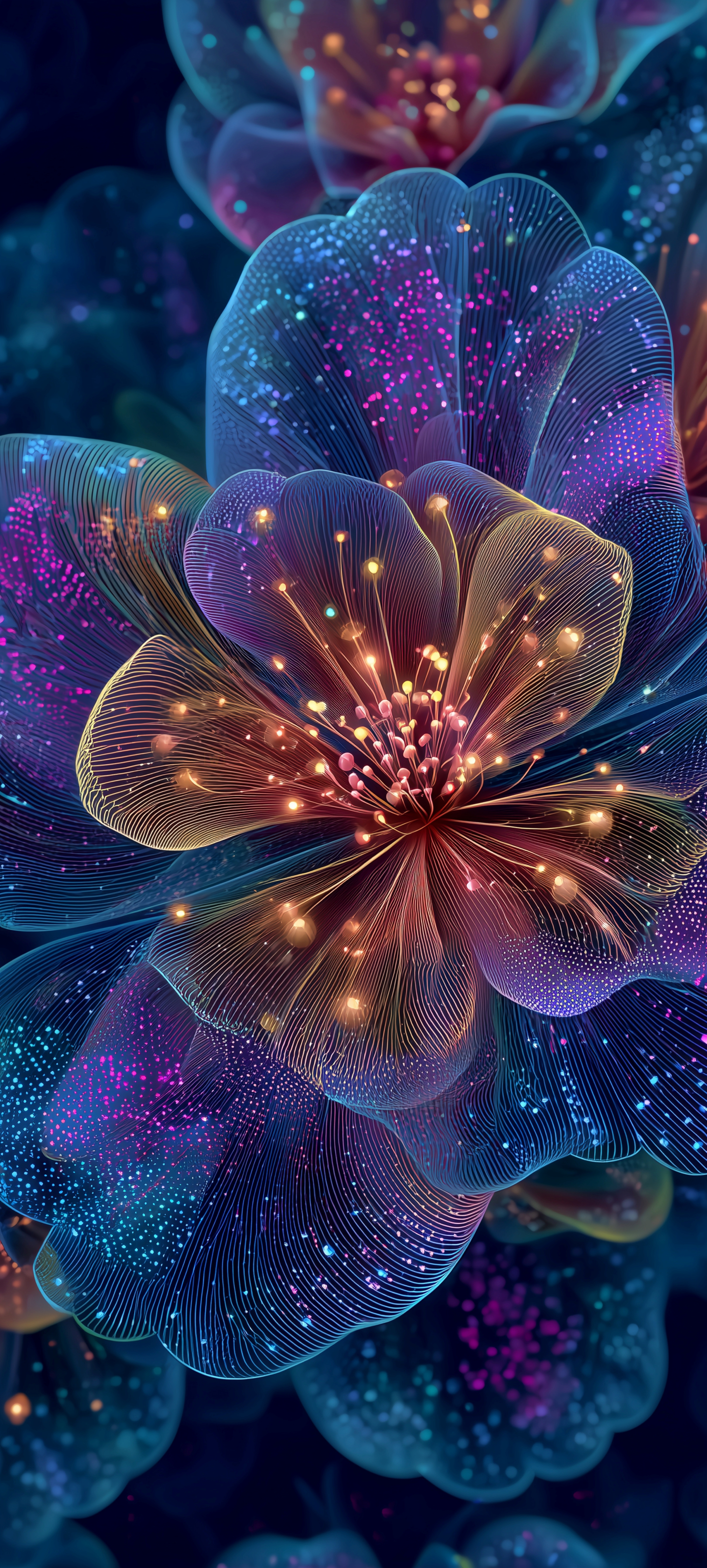 Neon Glowing Abstract Flower - abstract wallpaper for StockWalls