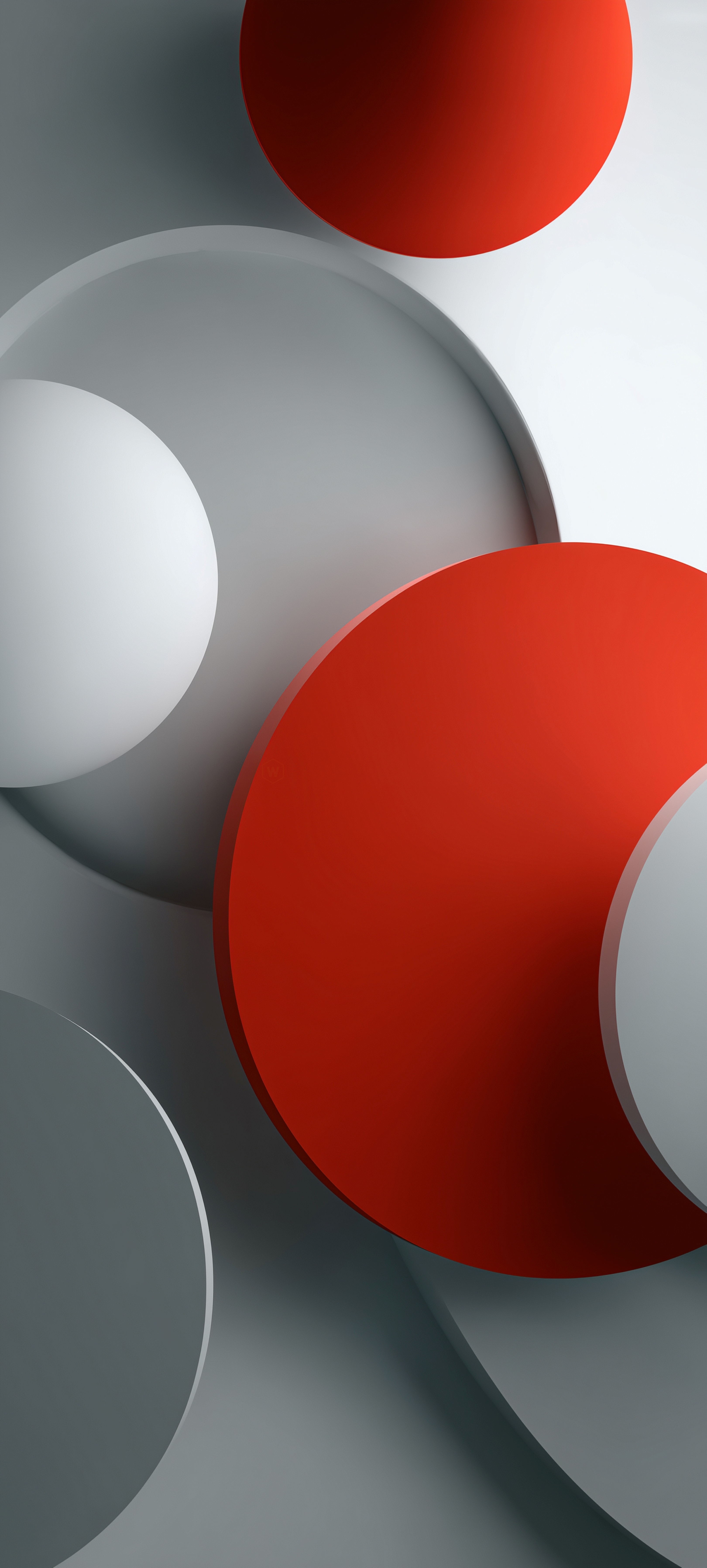 Red and Grey Spheres - minimal wallpaper for StockWalls
