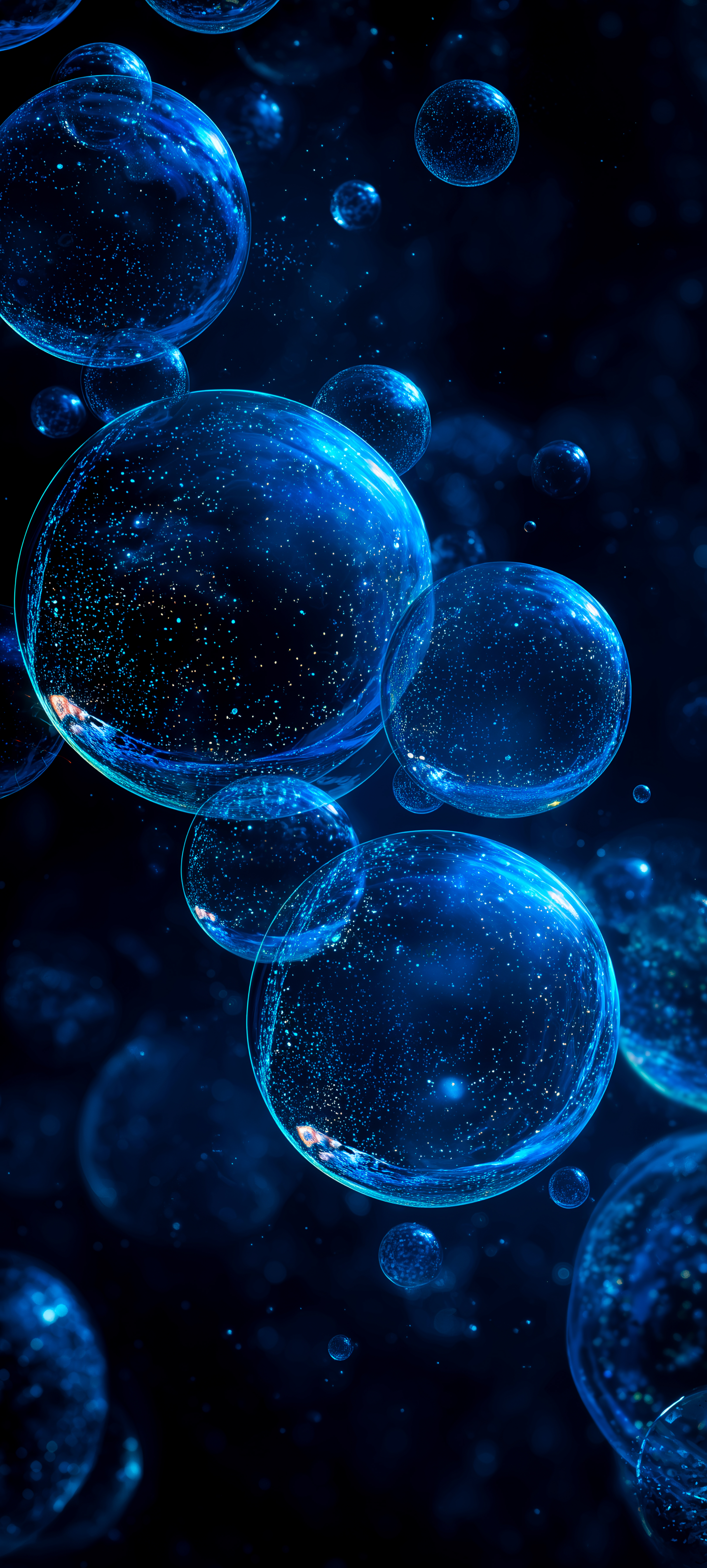 Glowing Blue Cosmic Bubbles - abstract wallpaper for StockWalls