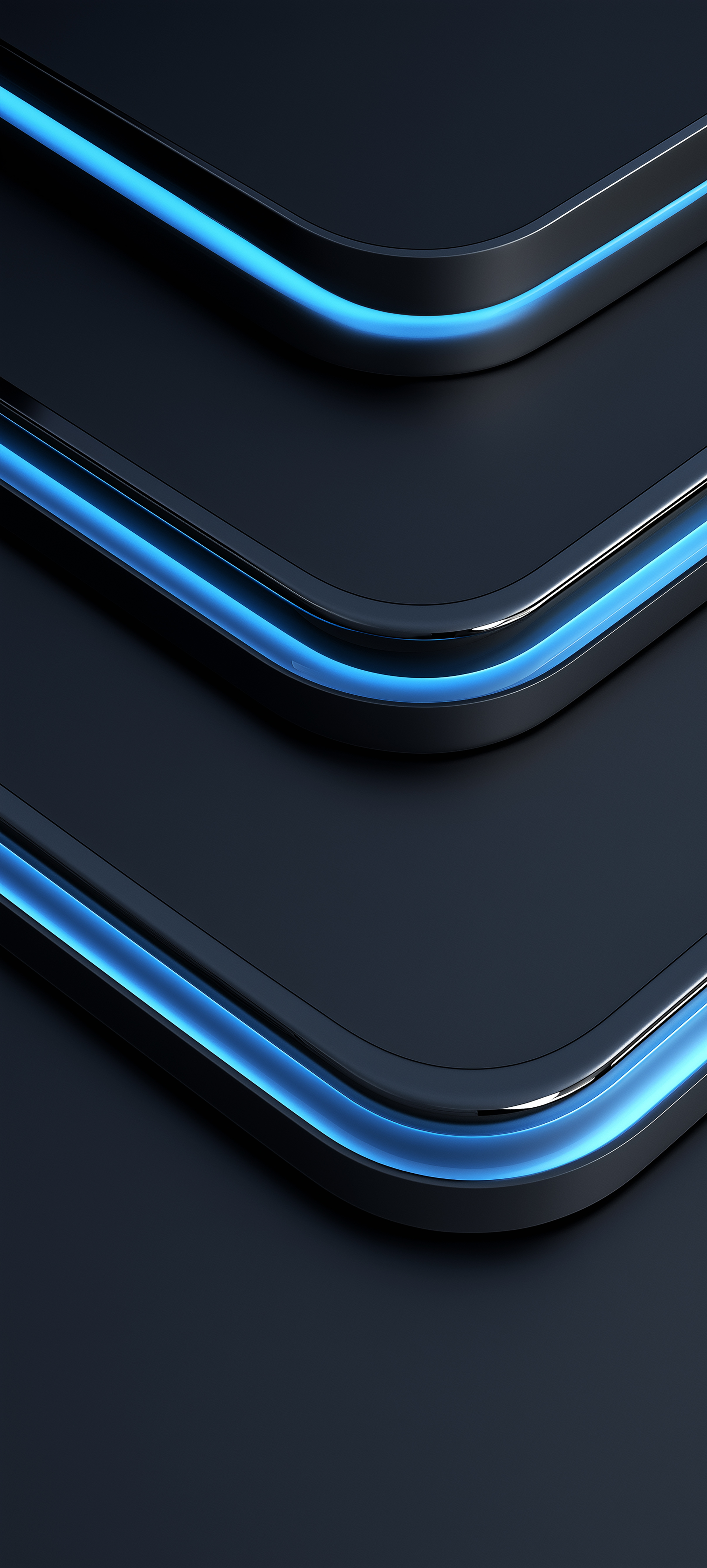 Blue Neon Abstract Curves - amoled wallpaper for StockWalls