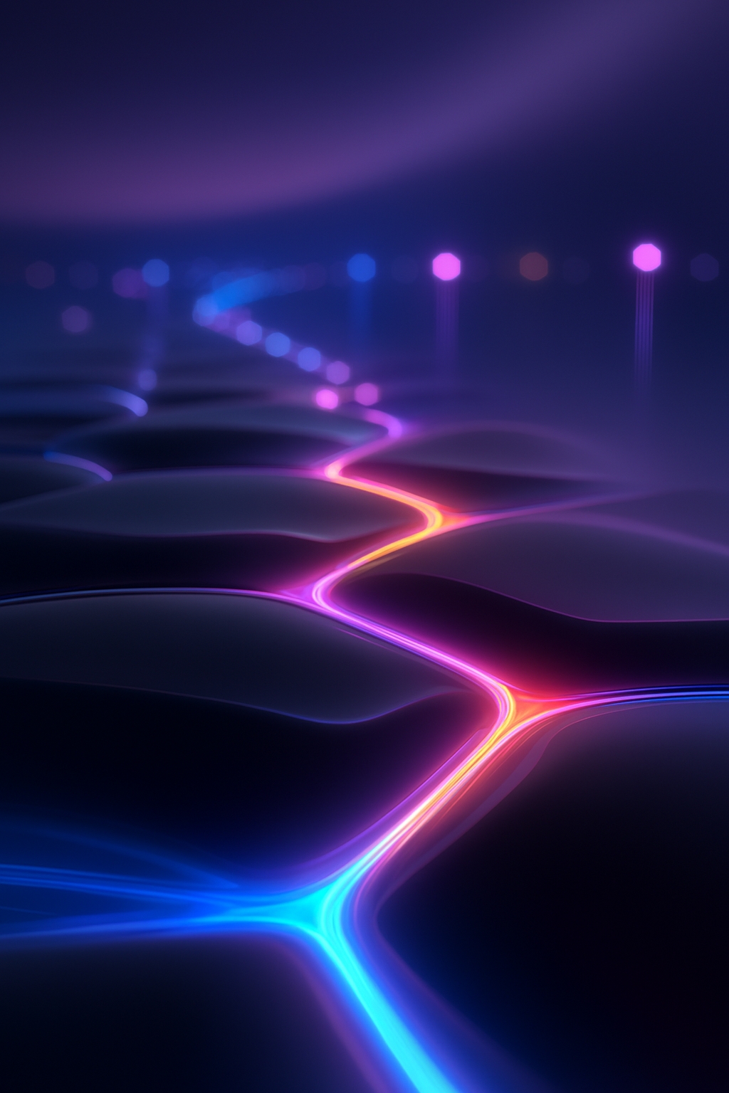 Neon Glowing Abstract Landscape - abstract wallpaper for StockWalls
