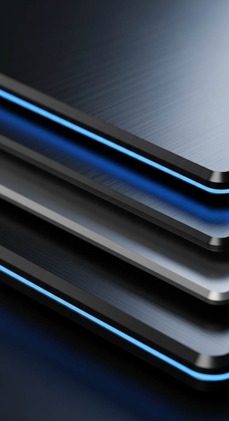 Minimalist Blue Neon Layers - minimal wallpaper for StockWalls