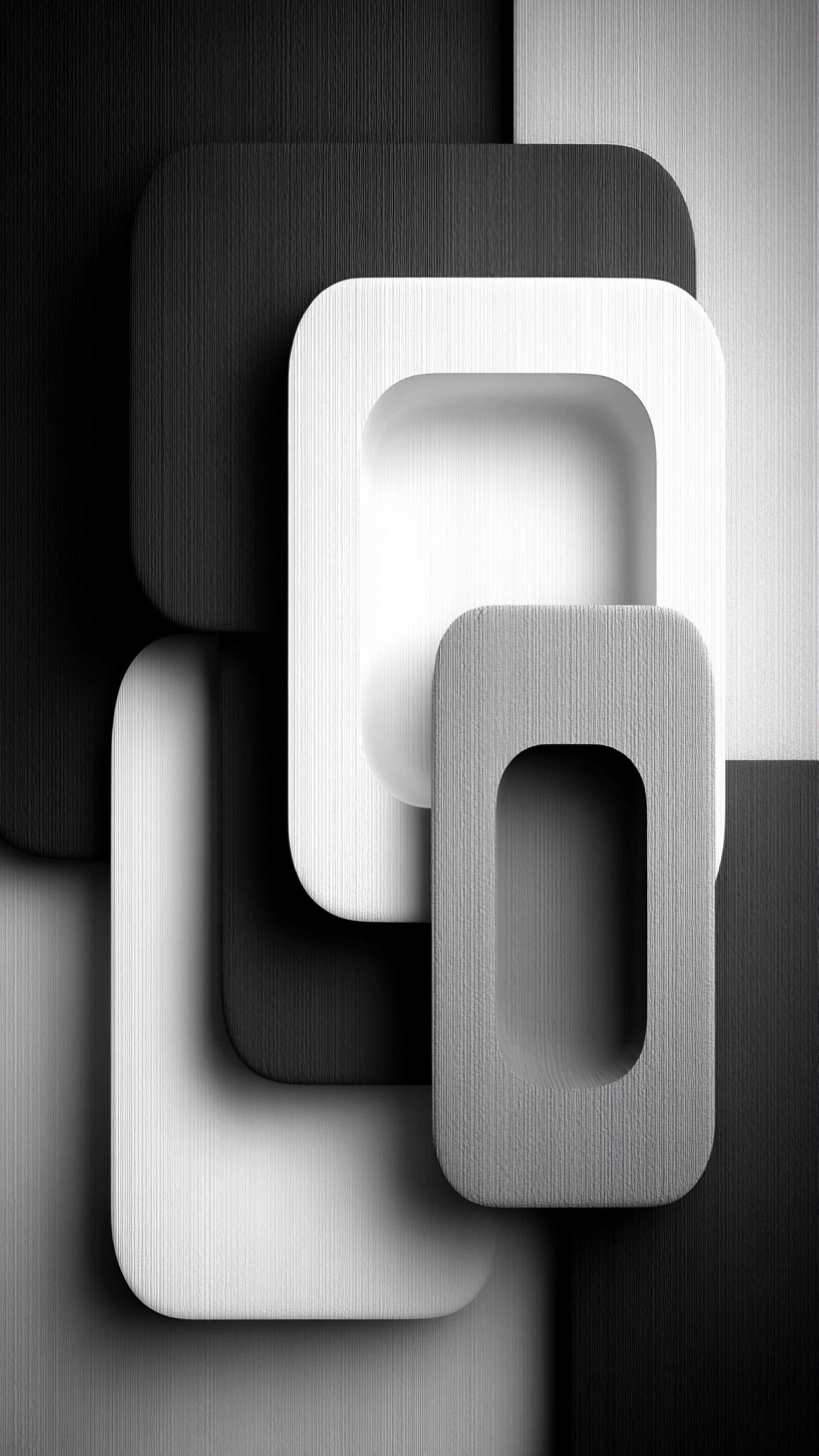 Monochrome Geometric Layered Shapes - geometric wallpaper for StockWalls