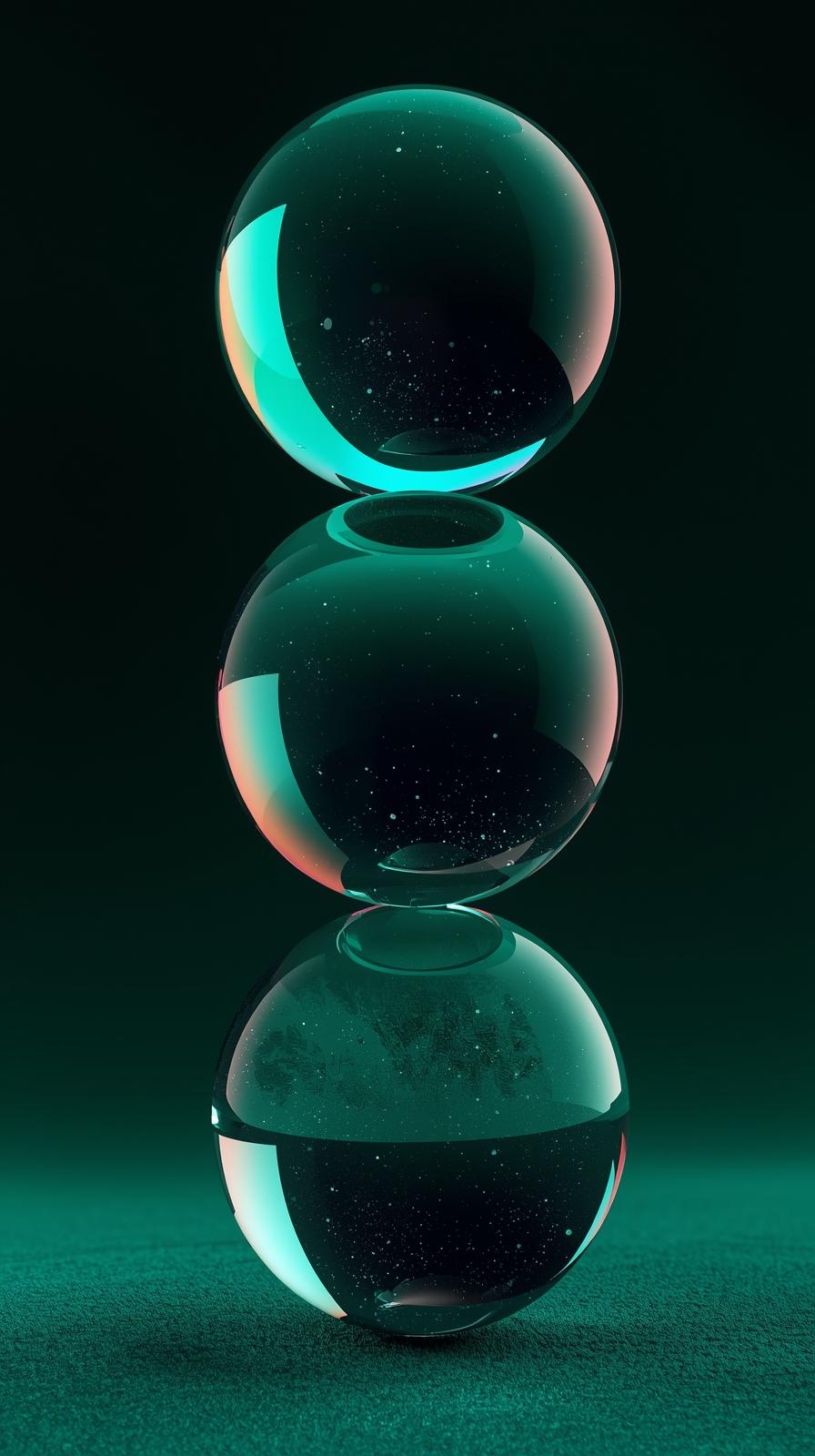 Glowing Glass Spheres - abstract wallpaper for StockWalls