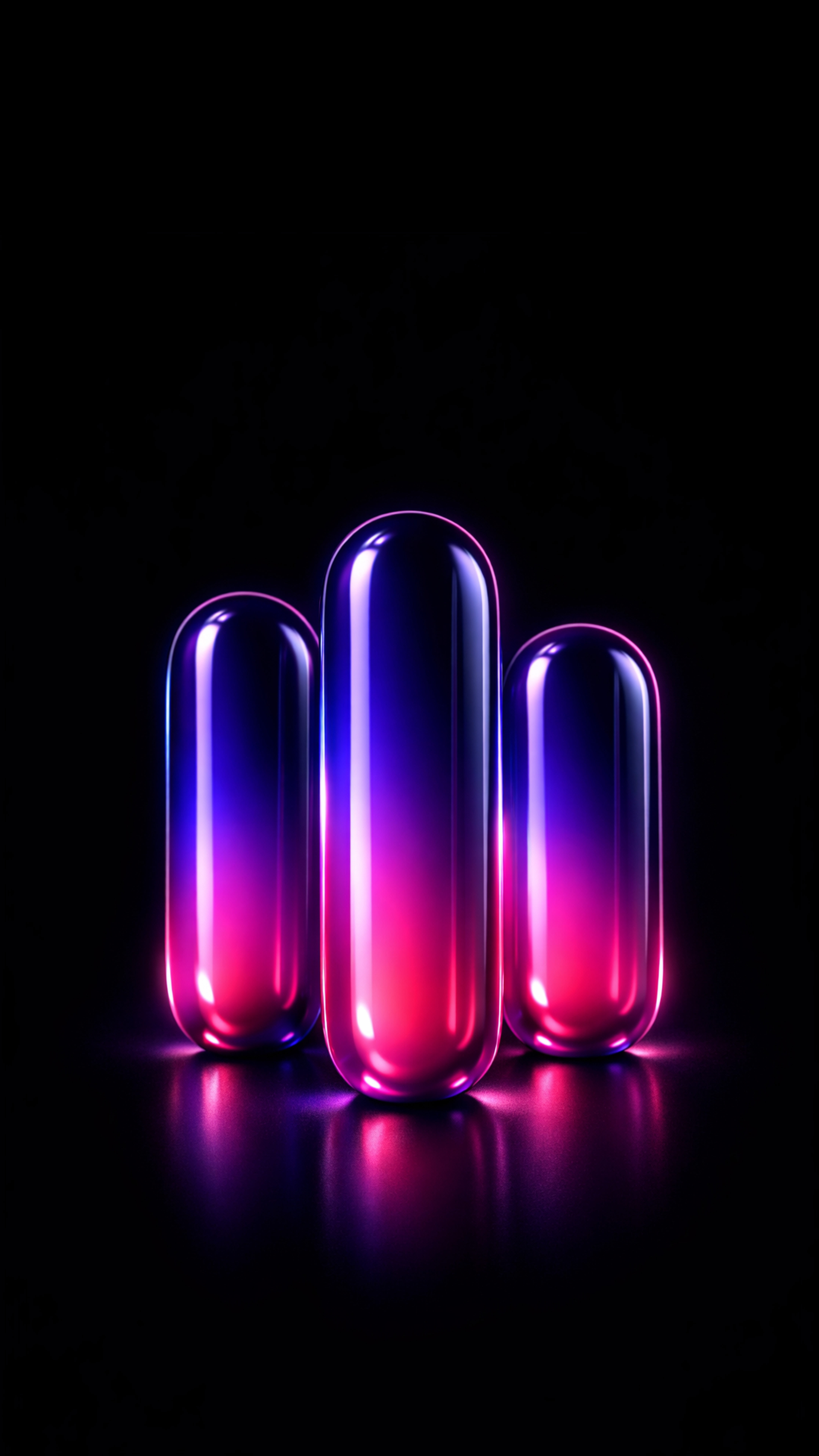 Glowing Neon Capsule Trio - abstract wallpaper for StockWalls