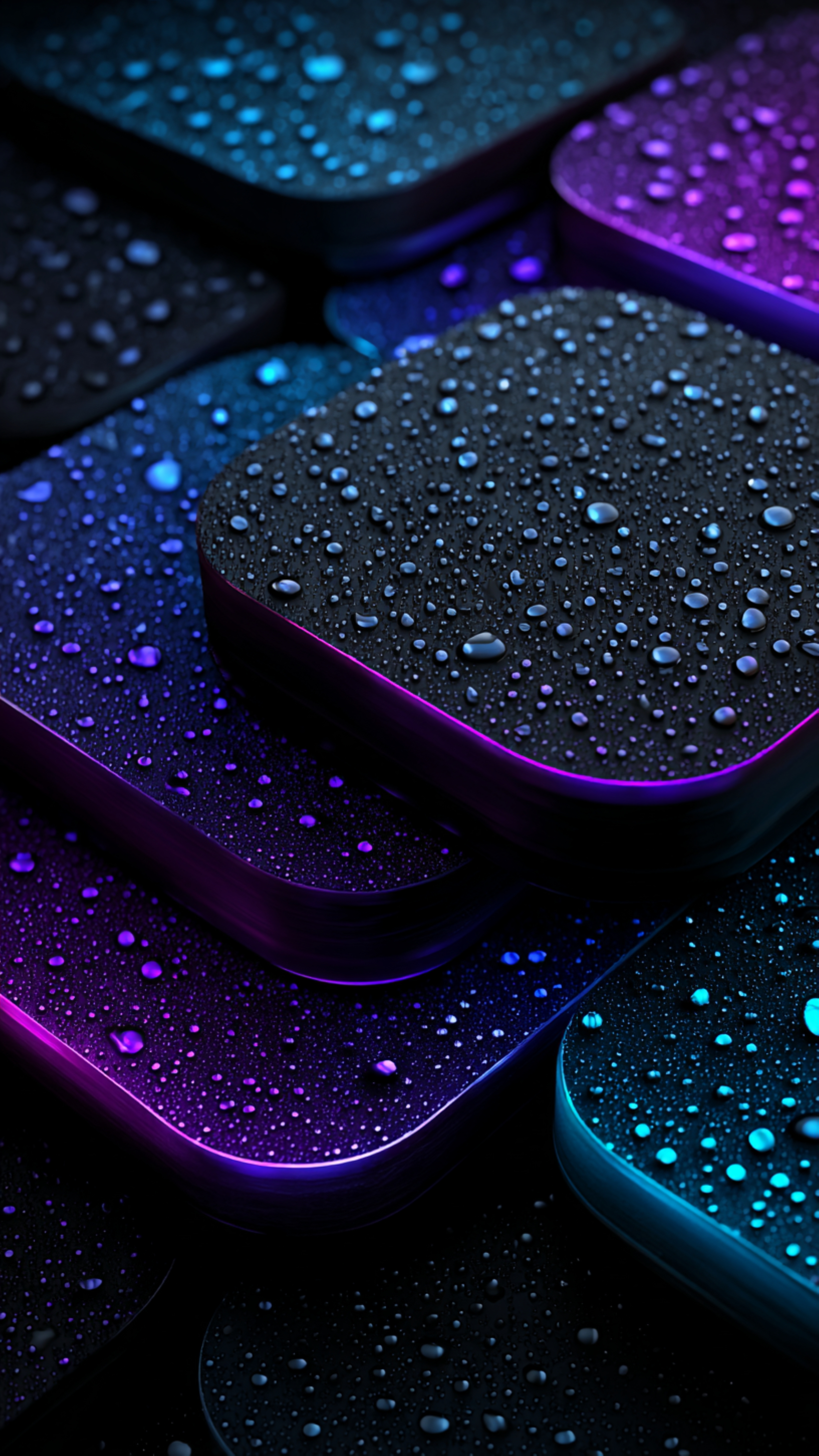 Neon Raindrops Abstract Art - abstract wallpaper for StockWalls