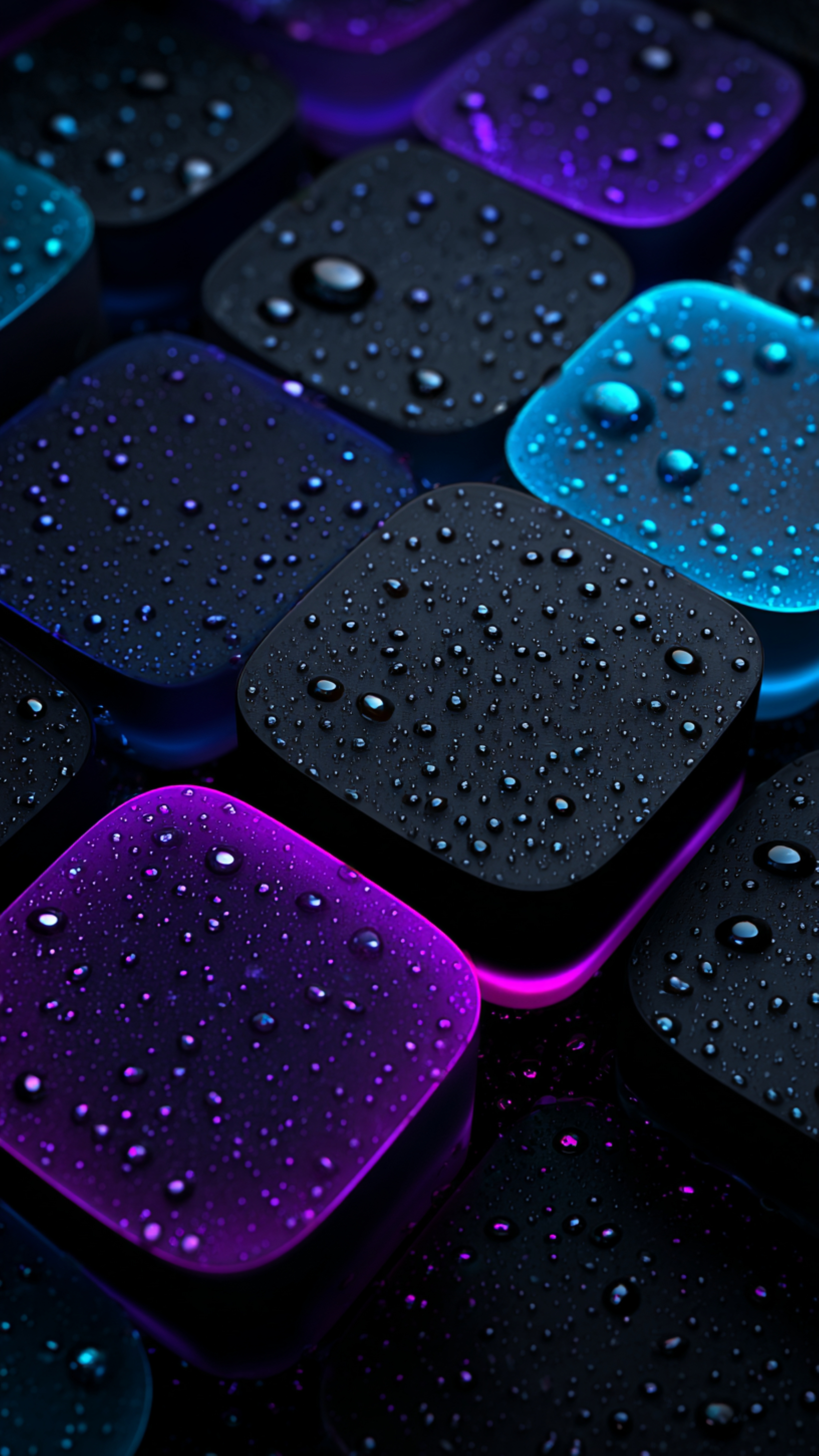 Neon Raindrops Abstract Blocks - abstract wallpaper for StockWalls