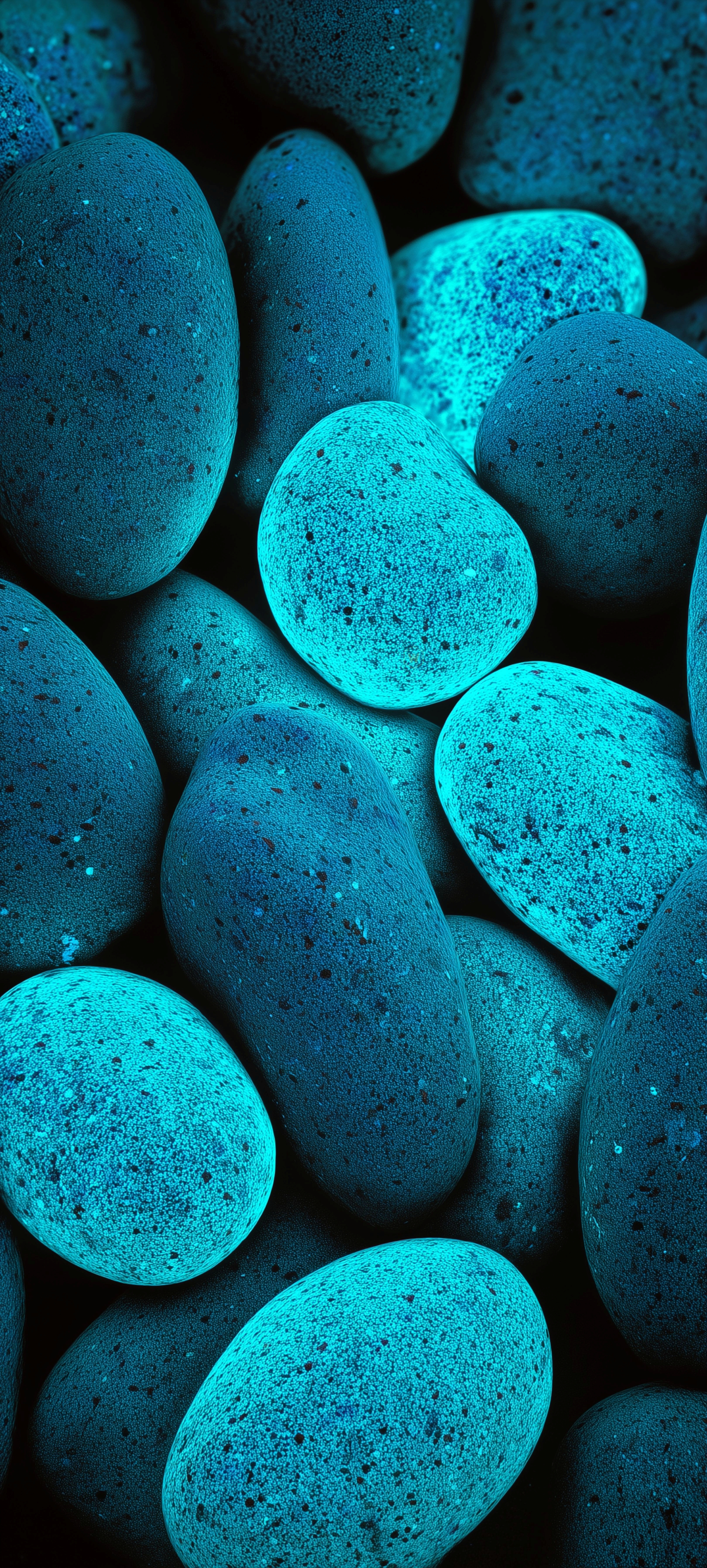 Glowing Neon Blue Stones - abstract wallpaper for StockWalls