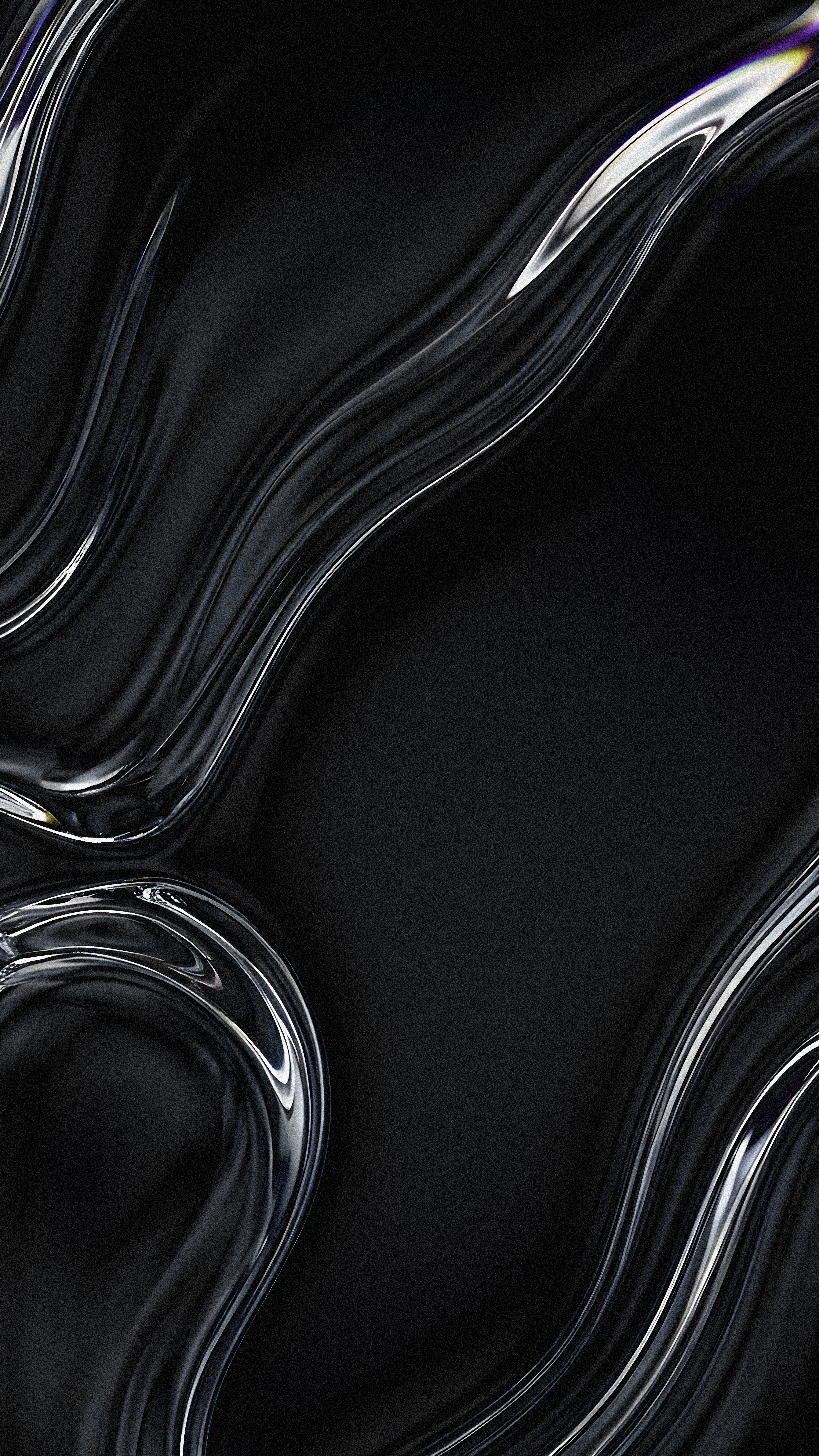 Liquid Black Chrome Waves - abstract wallpaper for StockWalls