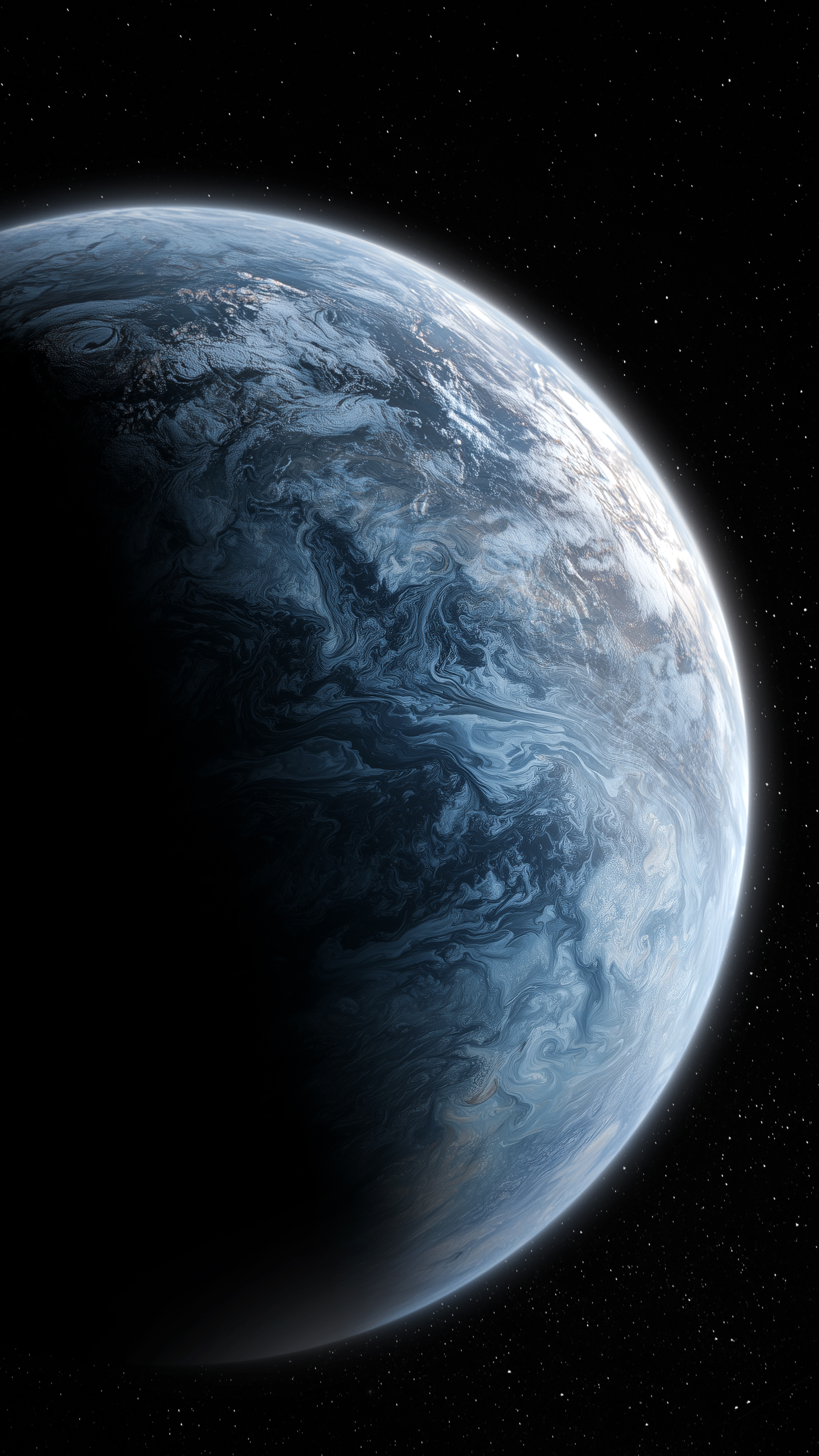Swirling Blue Alien Planet - planet wallpaper for StockWalls