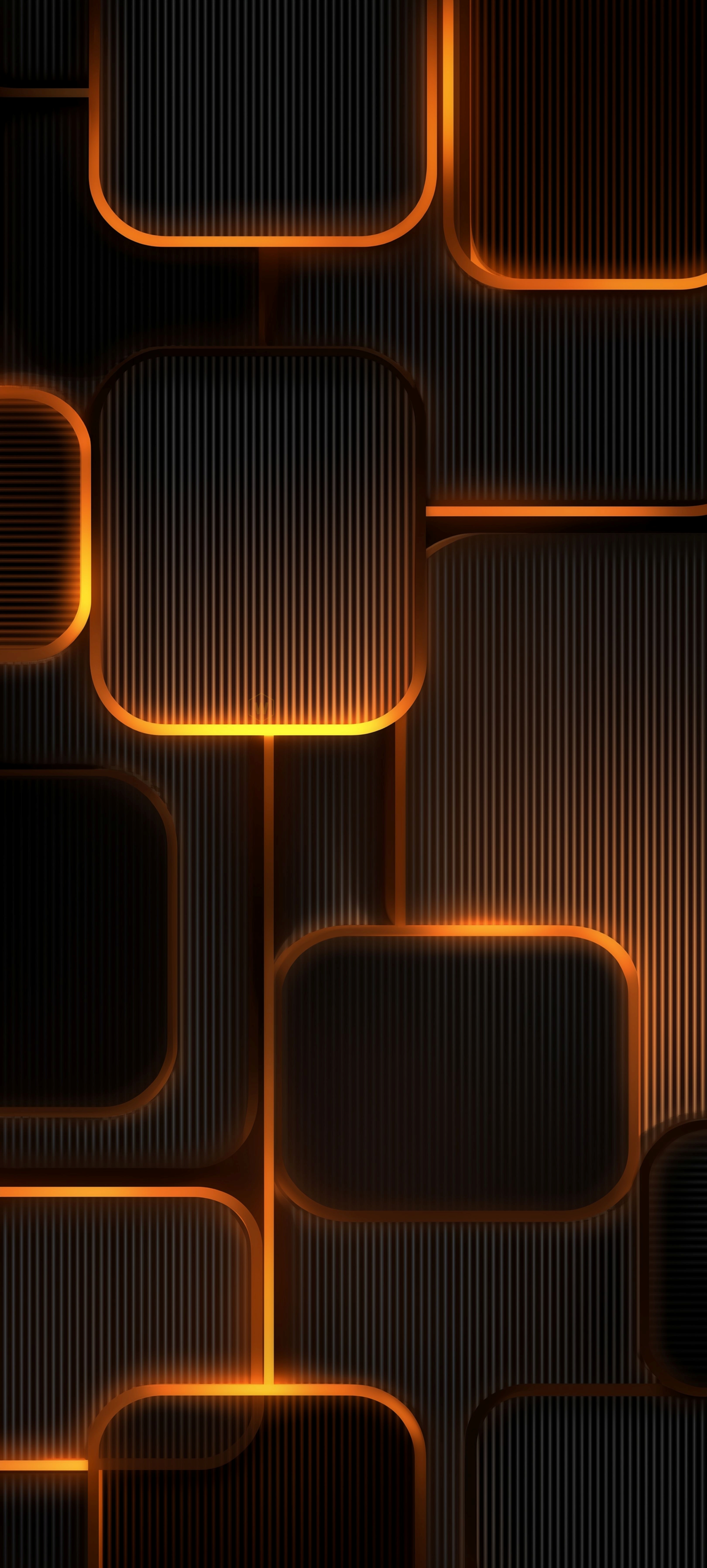 Glowing Orange Neon Squares - neon wallpaper for StockWalls