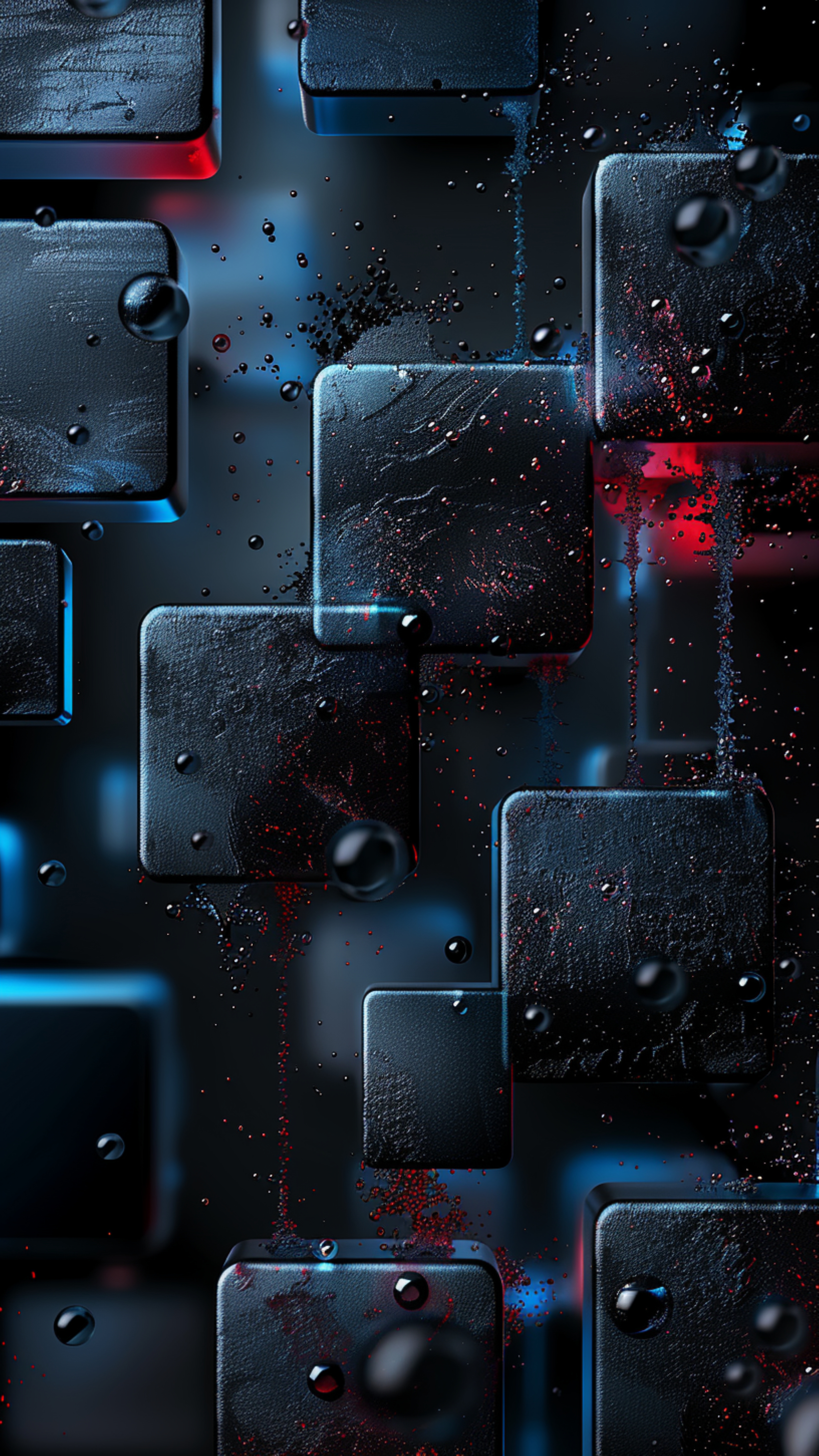 Floating Dark Liquid Cubes - abstract wallpaper for StockWalls