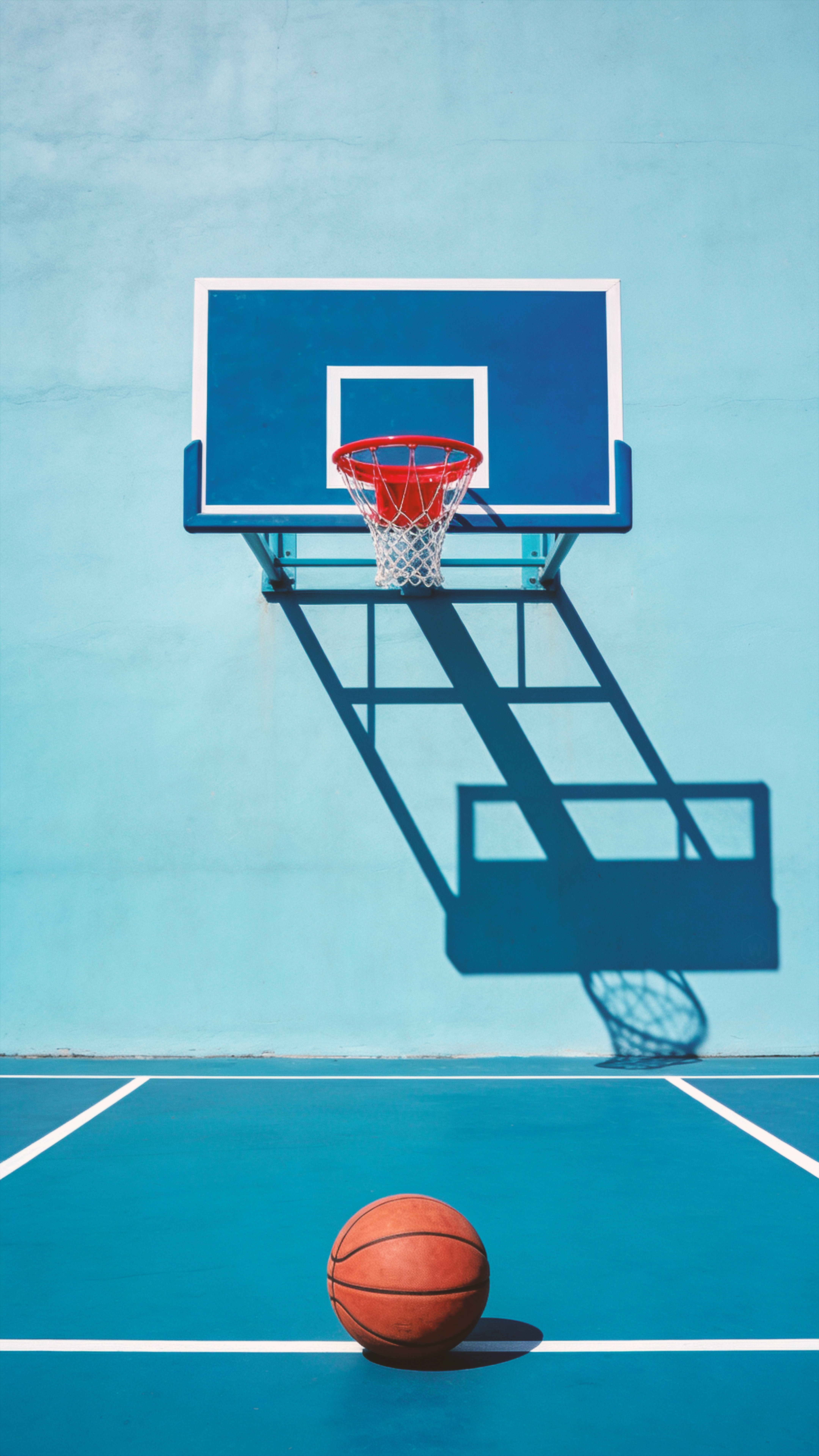 Minimalist Blue Basketball Court - basketball wallpaper for StockWalls