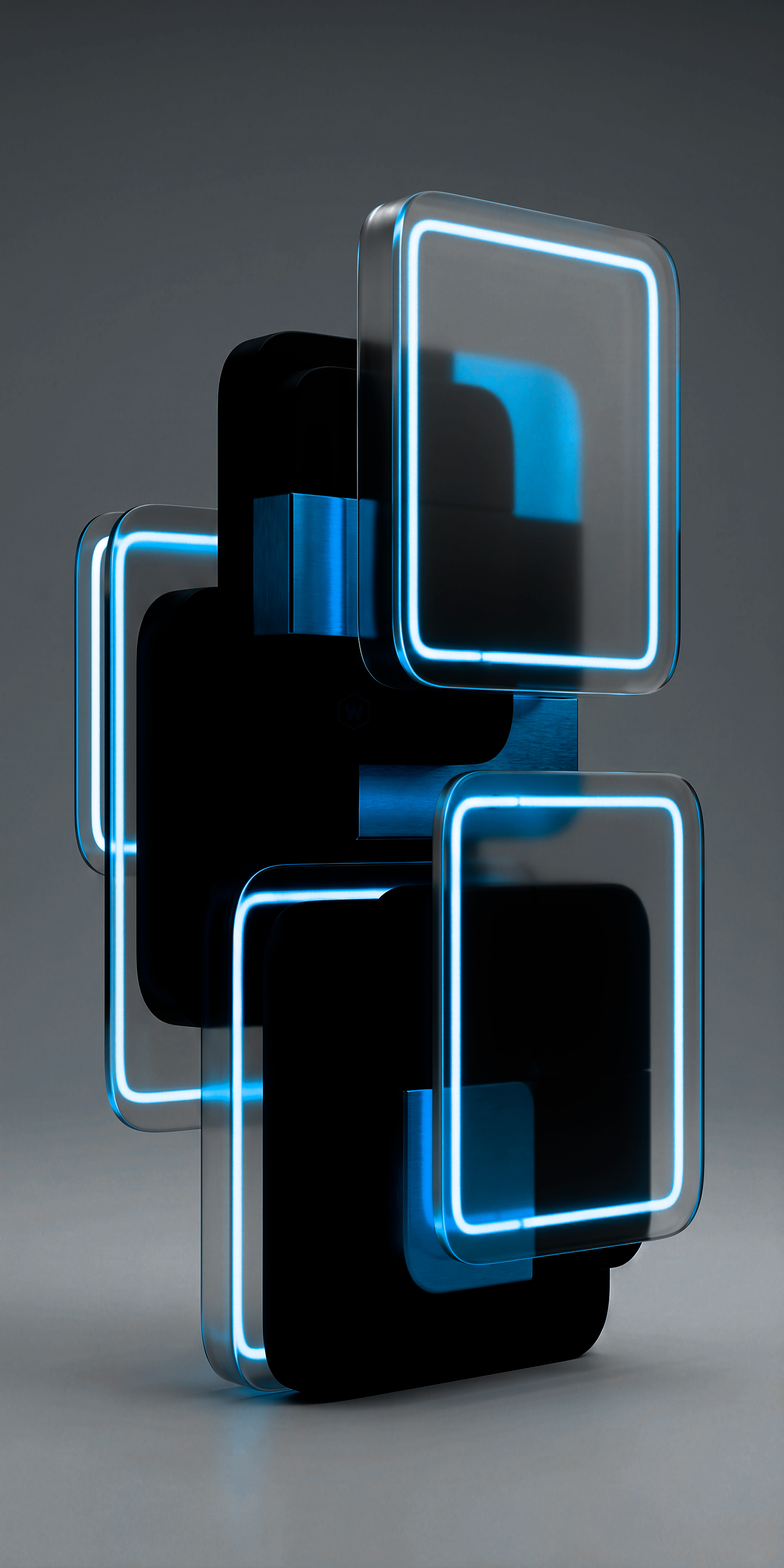 Glowing Neon Glass Squares - abstract wallpaper for StockWalls