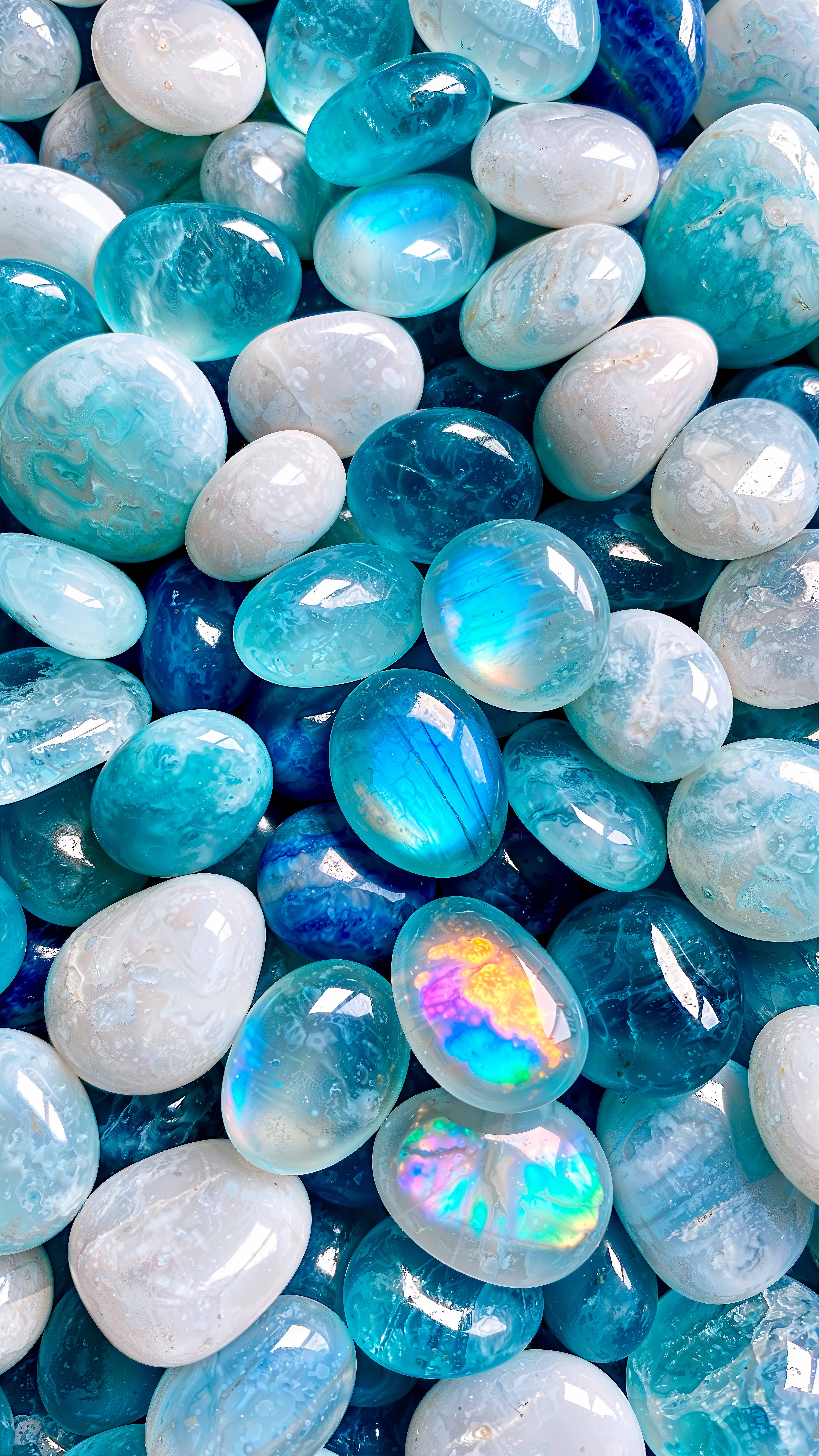 Shimmering Blue Gemstones - abstract wallpaper for StockWalls