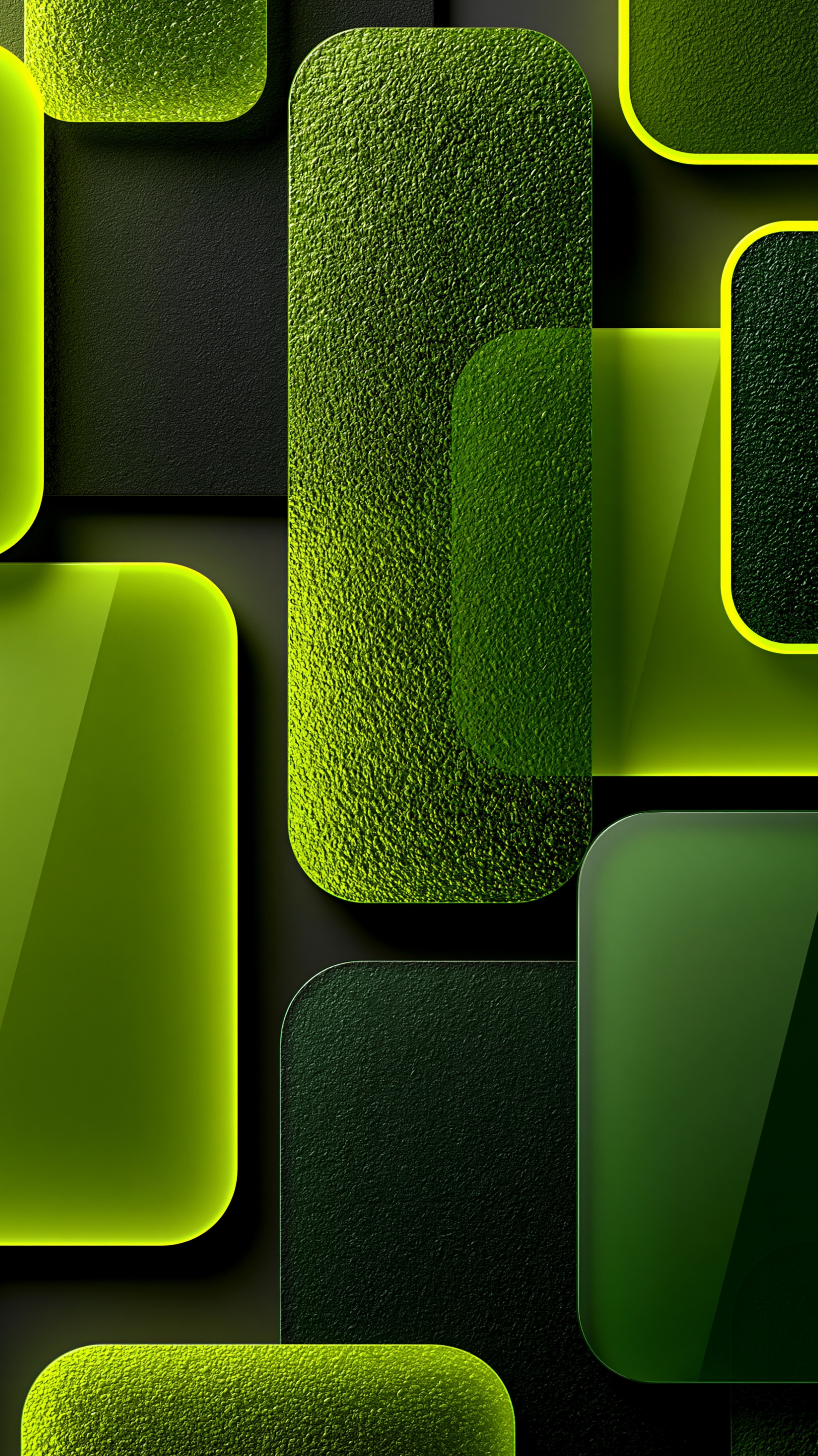 Neon Green Geometric Layers - abstract wallpaper for StockWalls