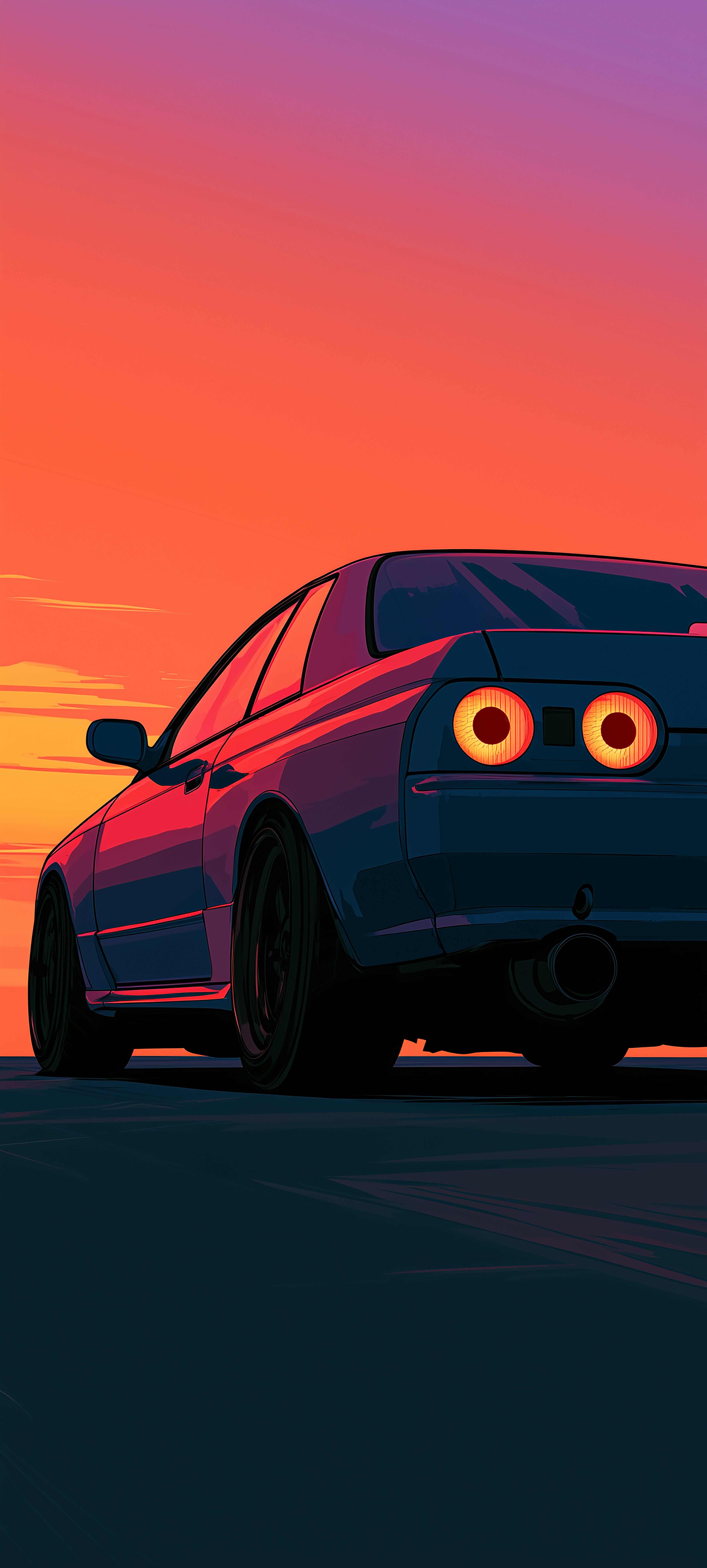 Retro Sunset Sports Car - cars wallpaper for StockWalls