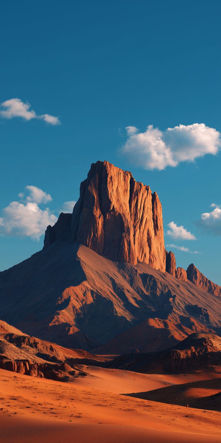 Golden Desert Mountain Peak - desert wallpaper for StockWalls