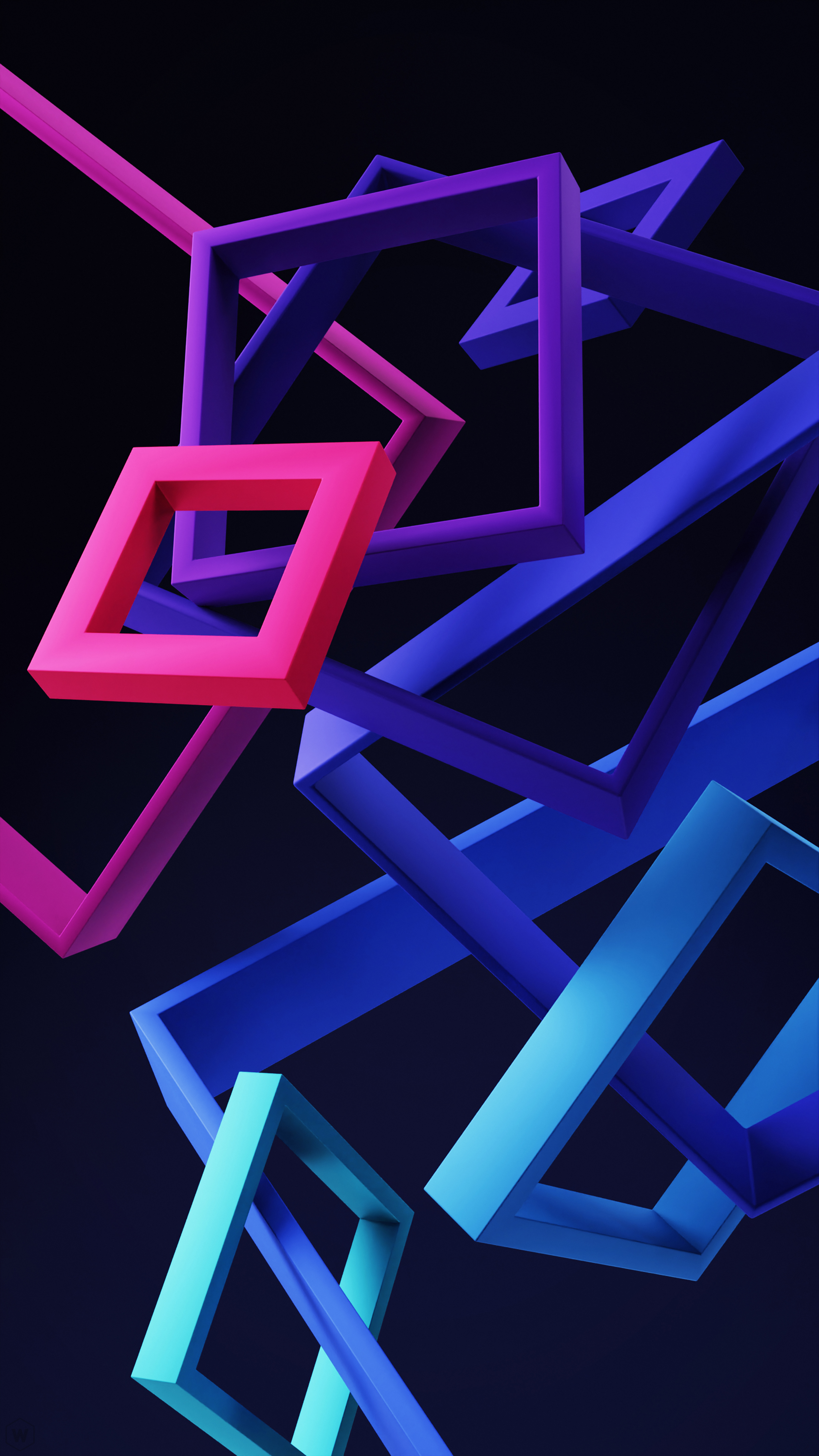 Floating Neon Geometric Frames - geometric wallpaper for StockWalls