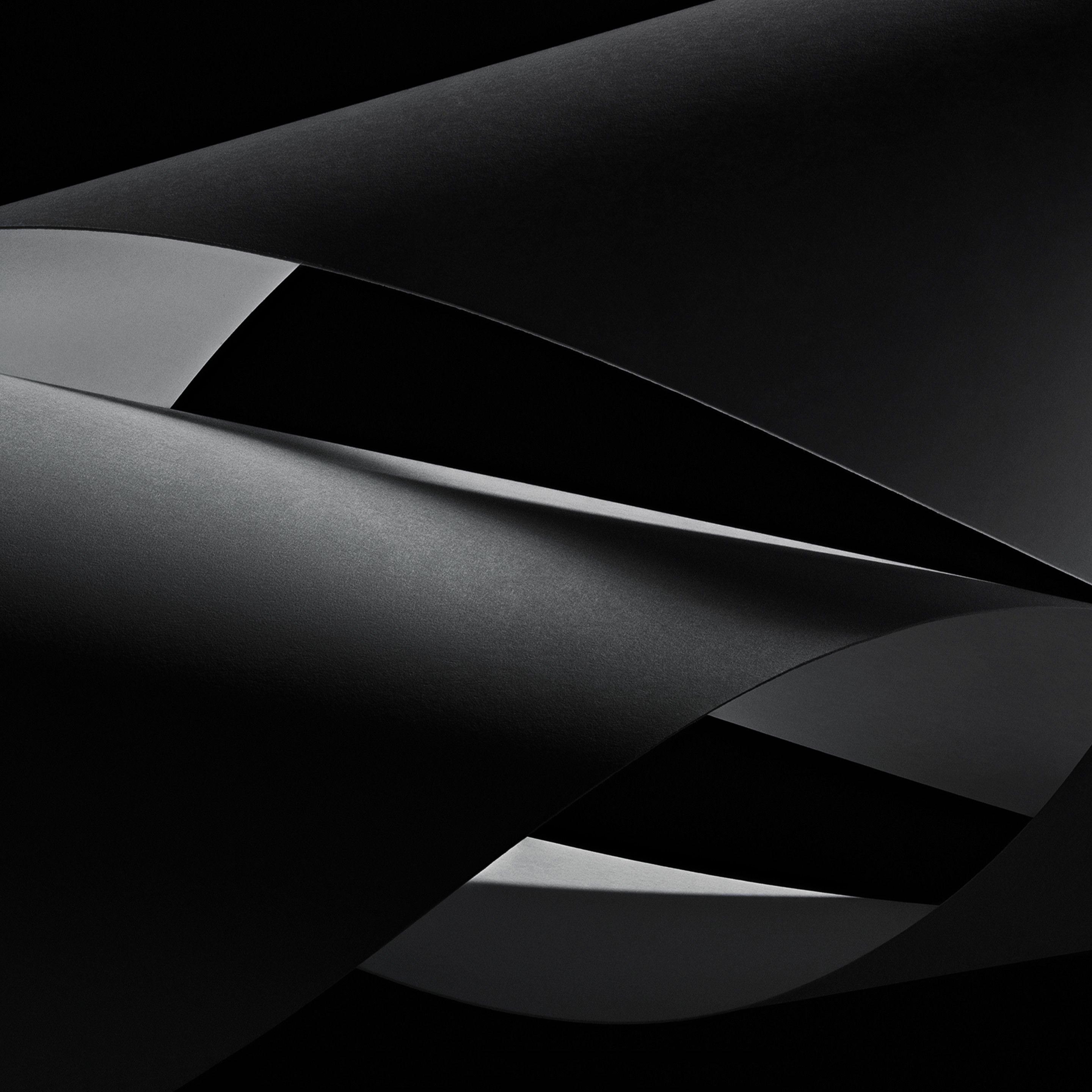 Abstract Black Paper Waves - android os wallpaper for StockWalls
