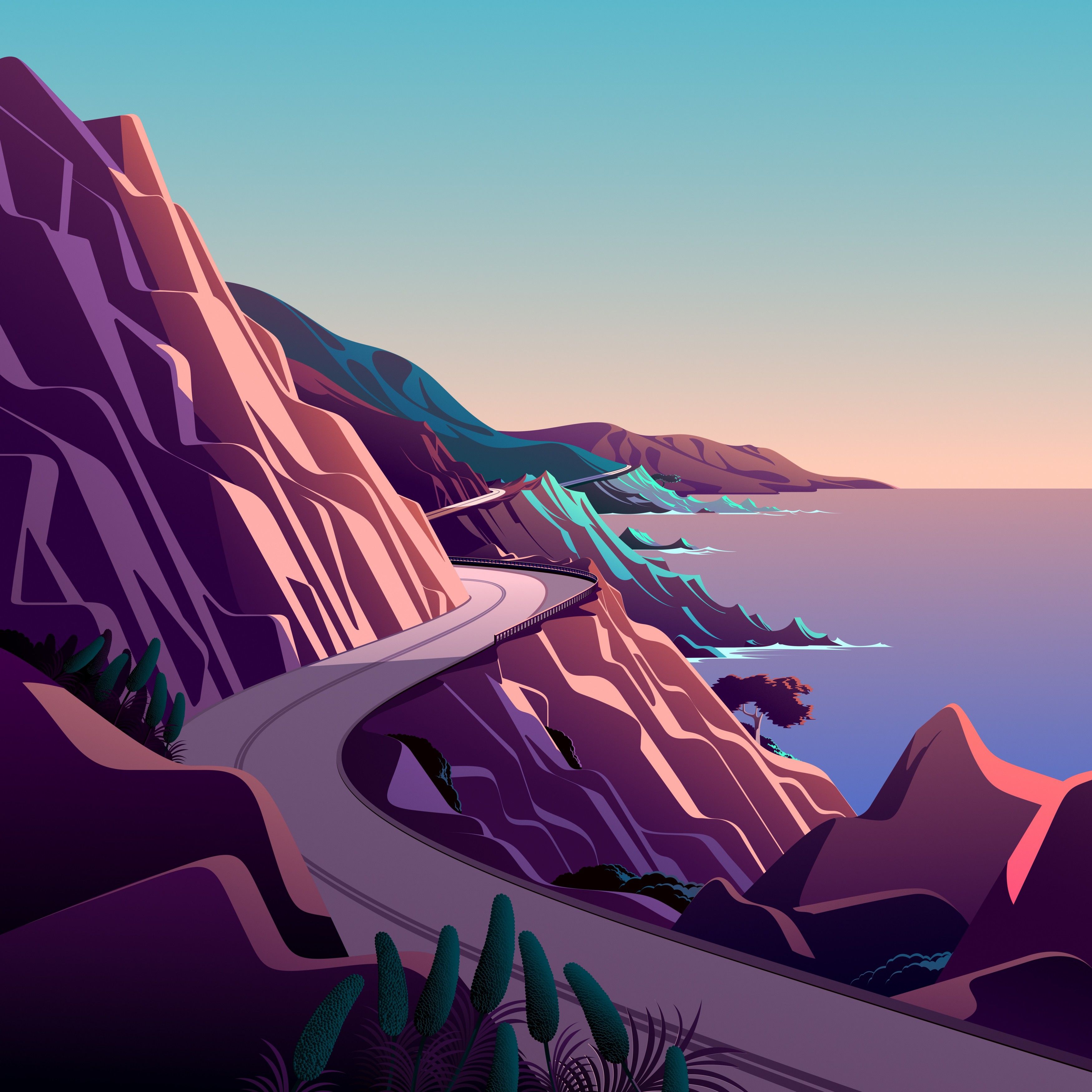 Coastal Mountain Road - apple wallpaper for StockWalls