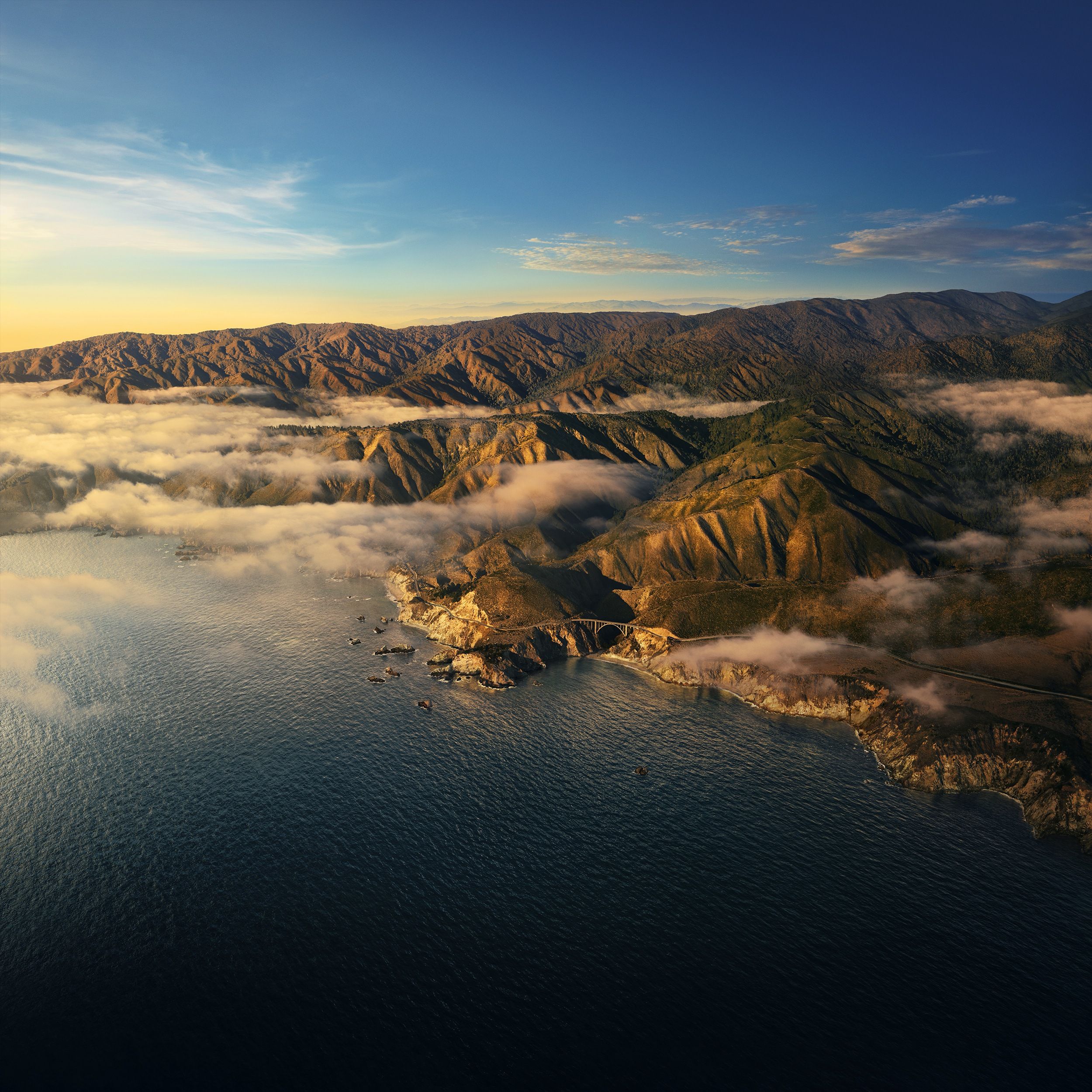Coastal Mountains & Fog - apple wallpaper for StockWalls