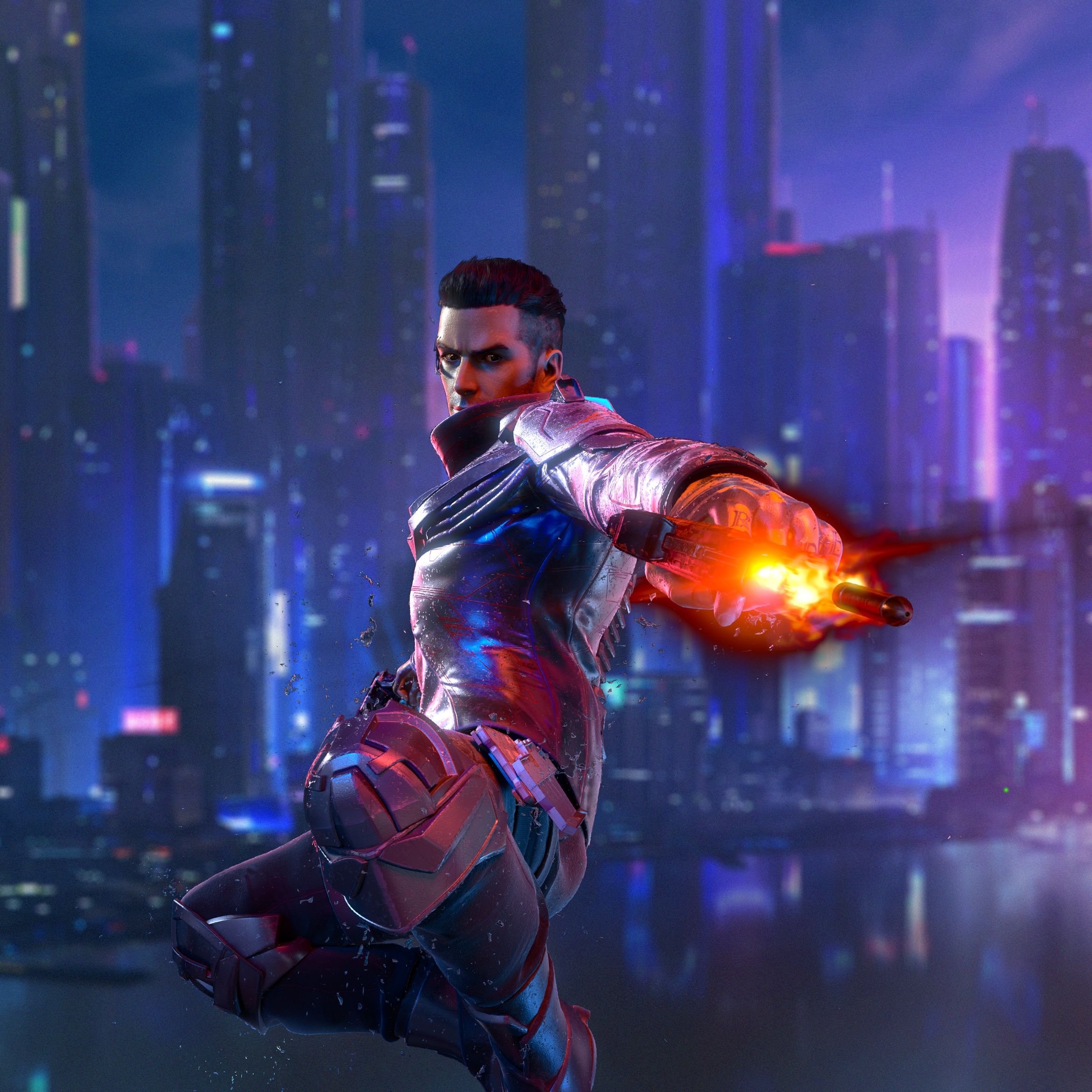 Cyberpunk Warrior Firing Gun - asus wallpaper for StockWalls