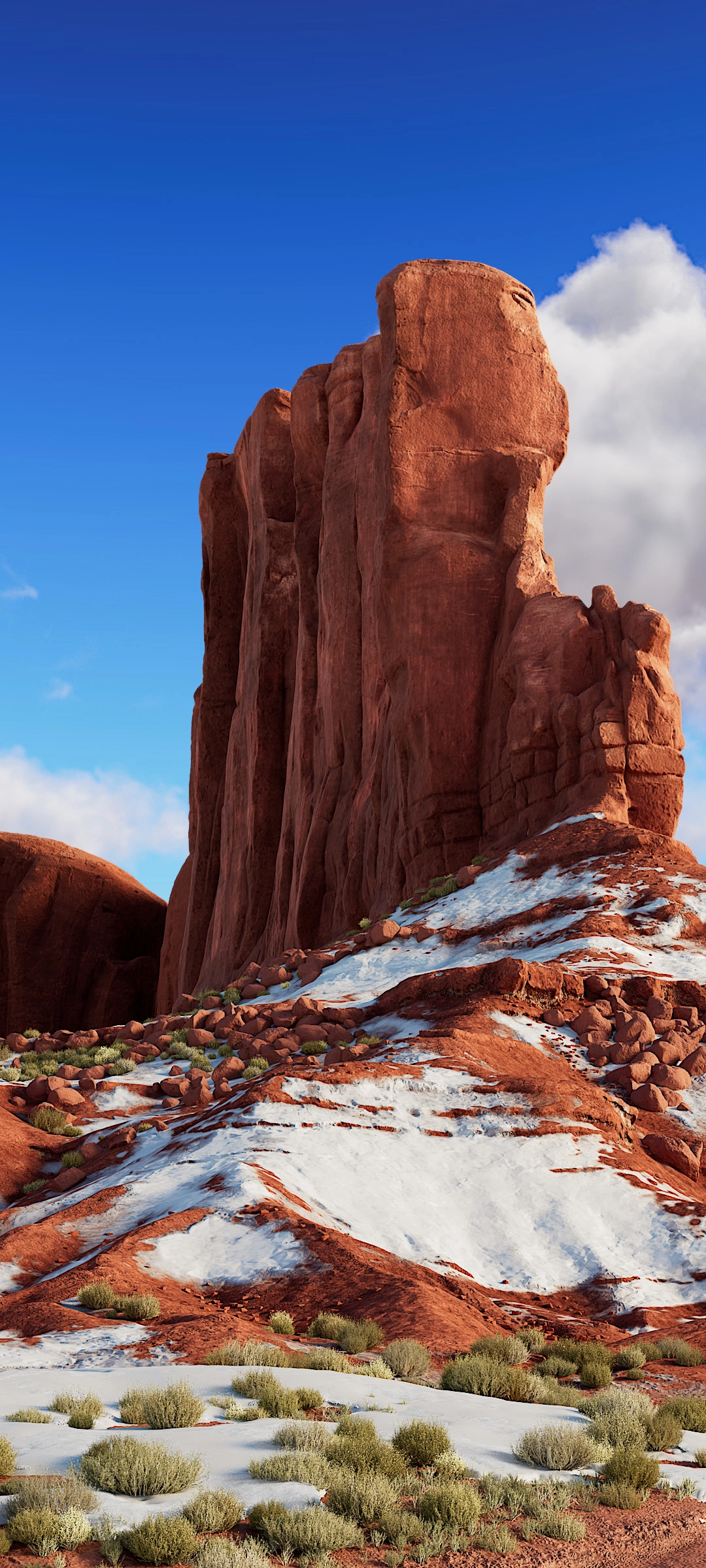 Desert Rock Formation Snow - huawei wallpaper for StockWalls