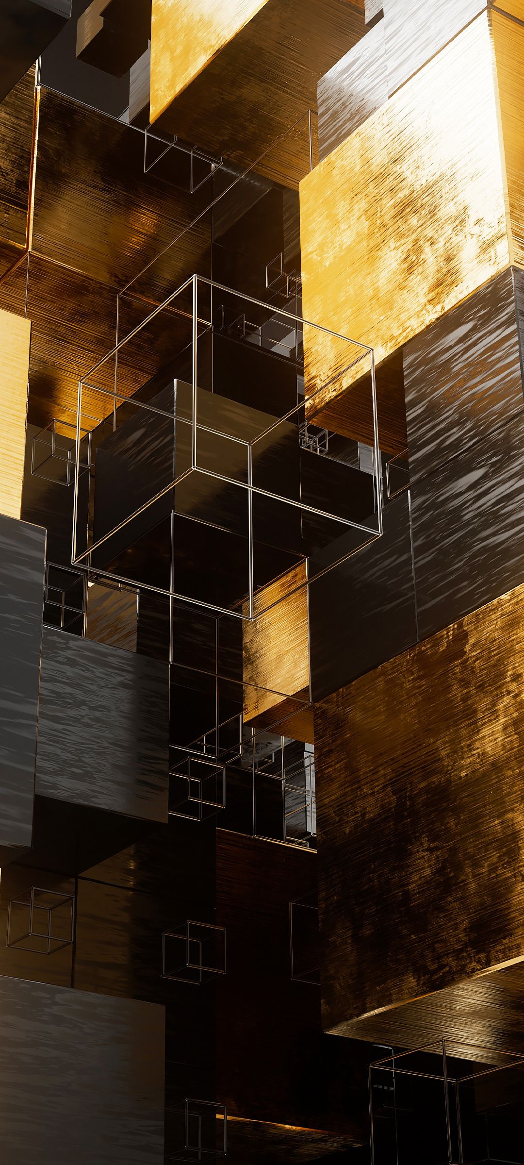 Golden Abstract Cubes - asus wallpaper for StockWalls