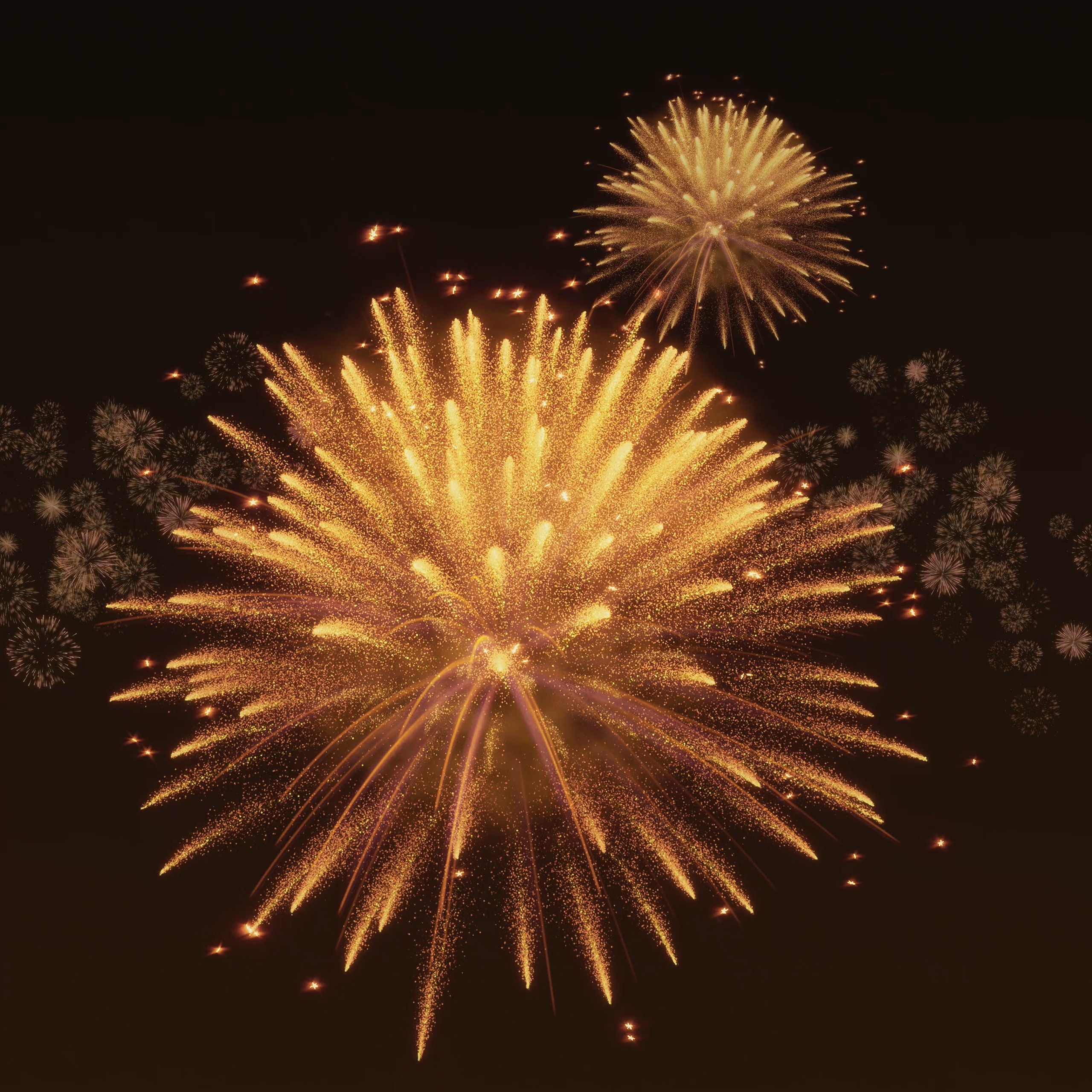 Golden Fireworks Display - vivo wallpaper for StockWalls