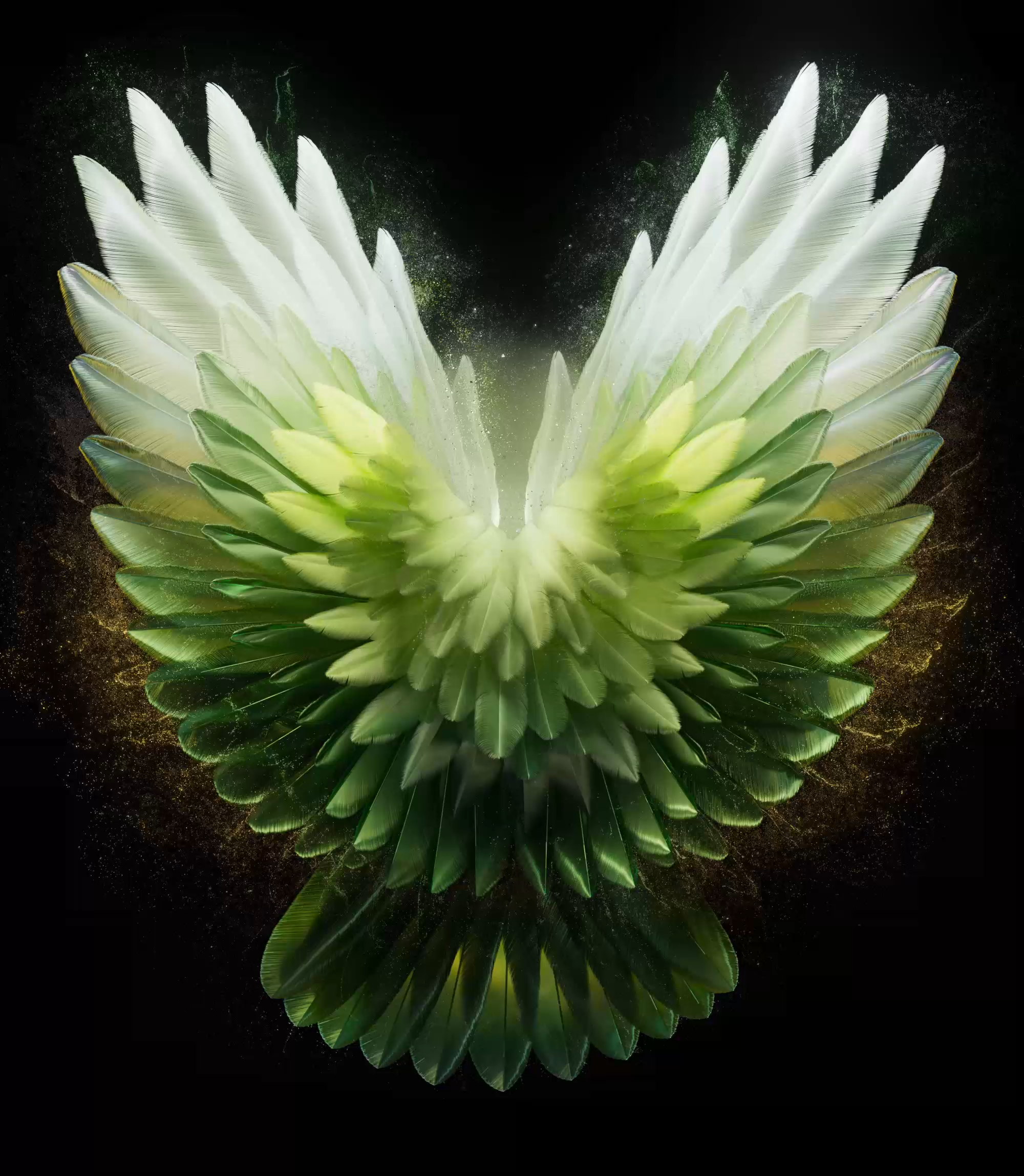 Green Feathered Wings - tecno wallpaper for StockWalls