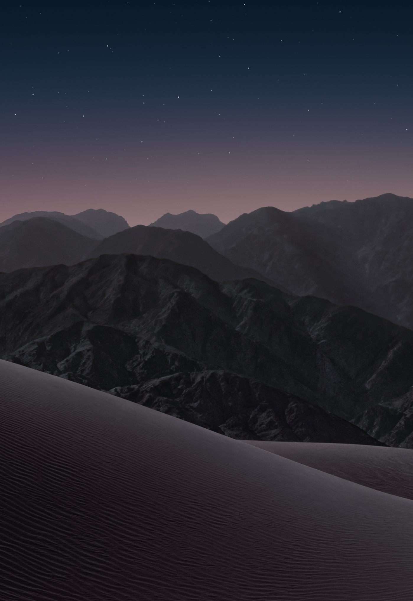 Starry Mountain Desert Landscape - apple wallpaper for StockWalls