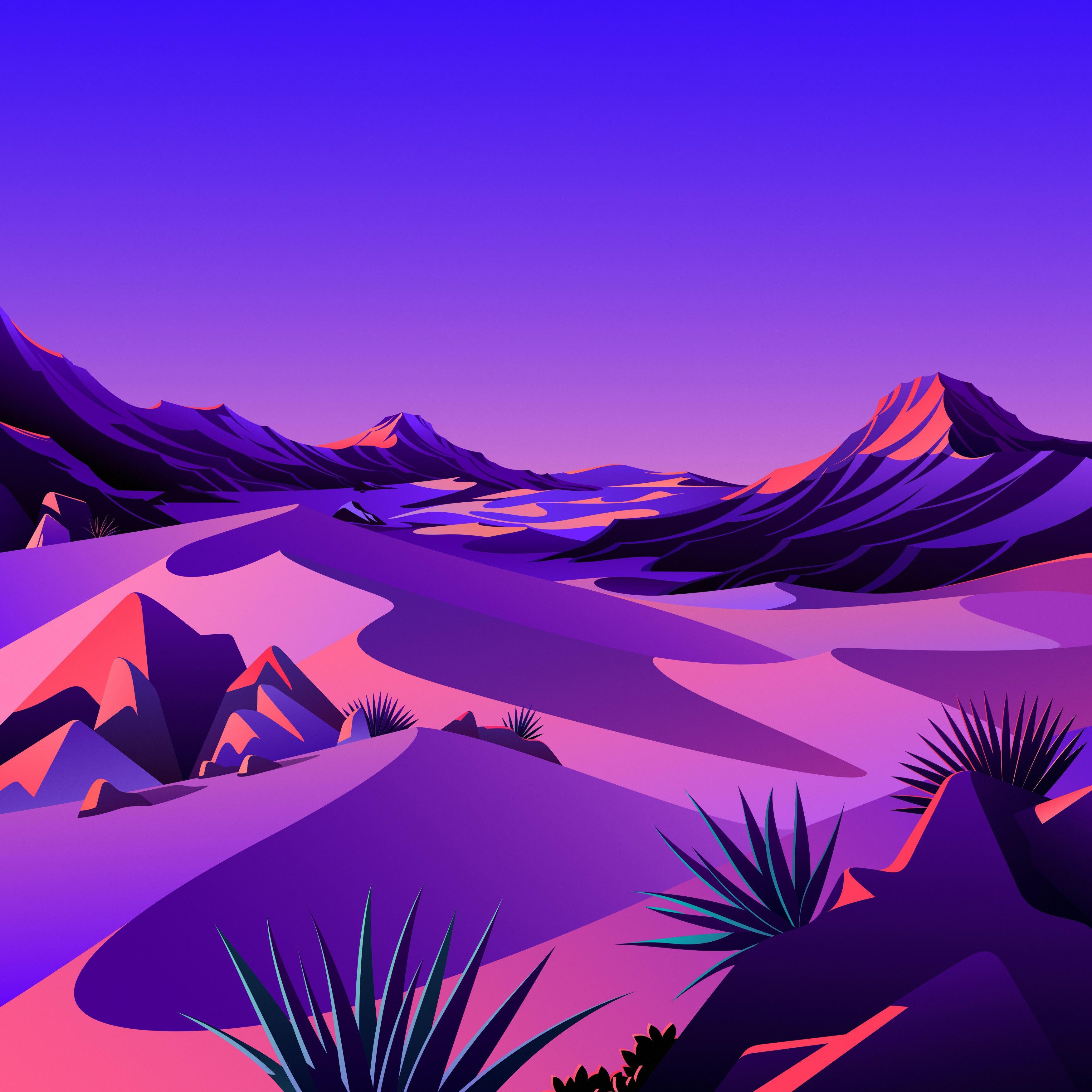 Neon Desert Landscape - apple wallpaper for StockWalls