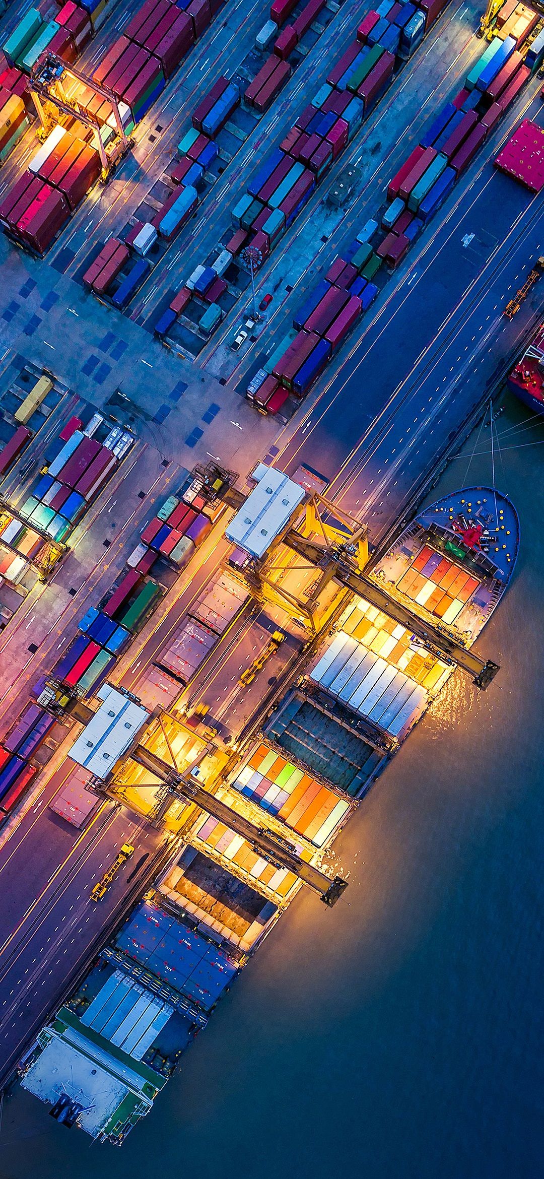 Nighttime Cargo Port - asus wallpaper for StockWalls